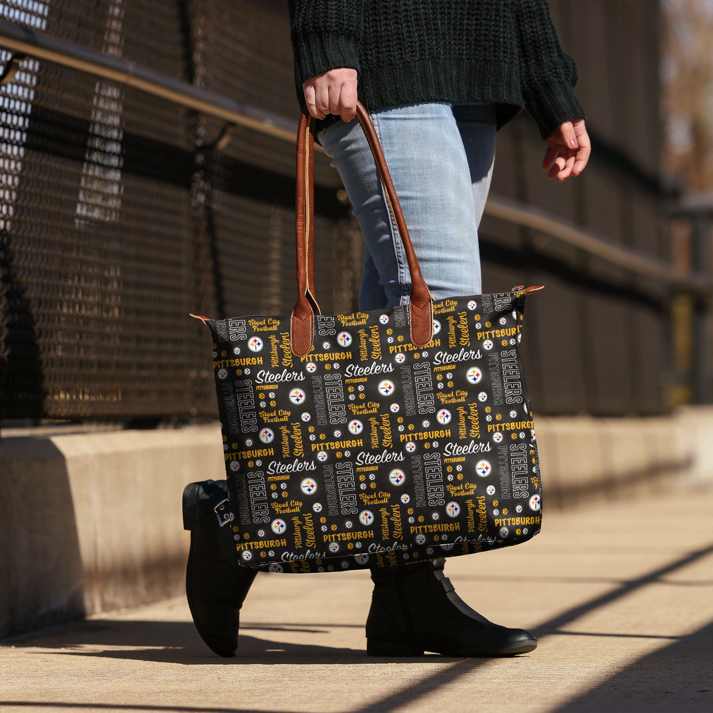 Pittsburgh Steelers NFL Spirited Style Printed Collection Tote Bag - Image 3