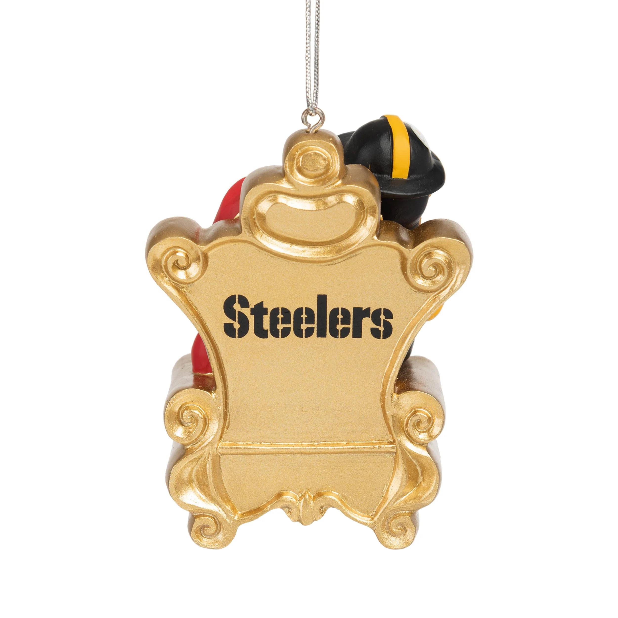 Pittsburgh Steelers NFL Steely McBeam Mascot on Santas Lap Ornament - Image 3