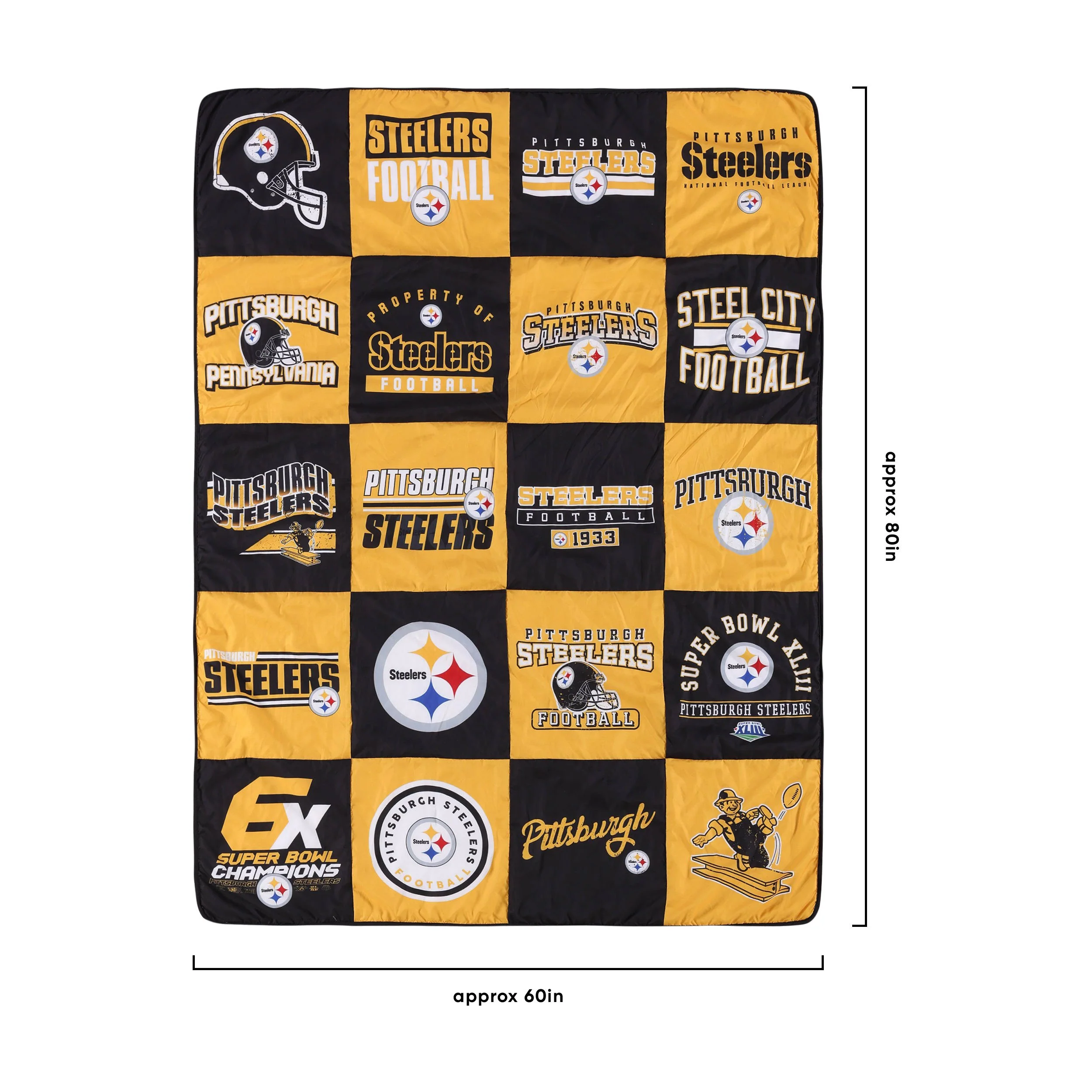 Pittsburgh Steelers NFL Team Pride Patches Quilt - Image 3