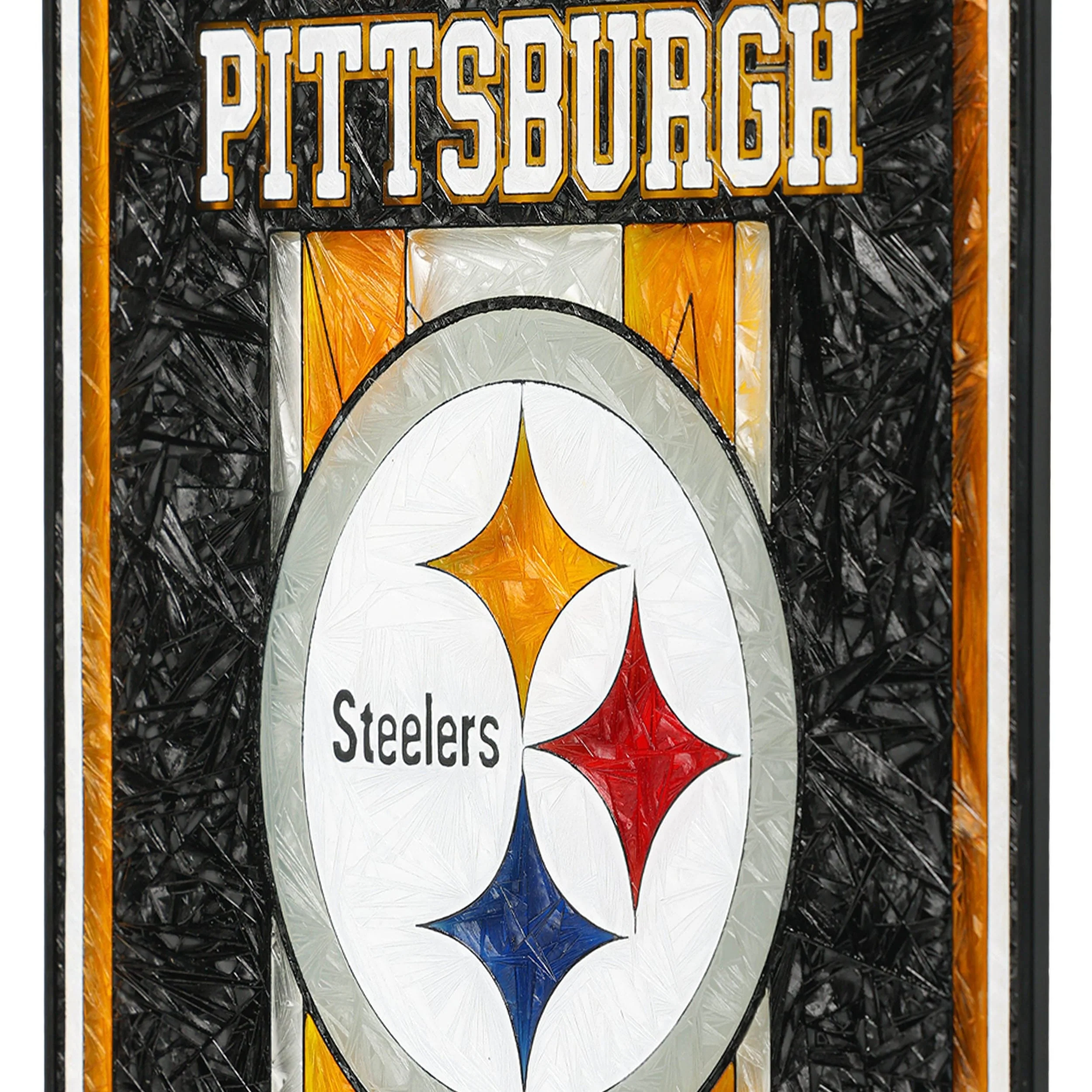 Pittsburgh Steelers NFL Team Stripe Stain Glass Sign - Image 5