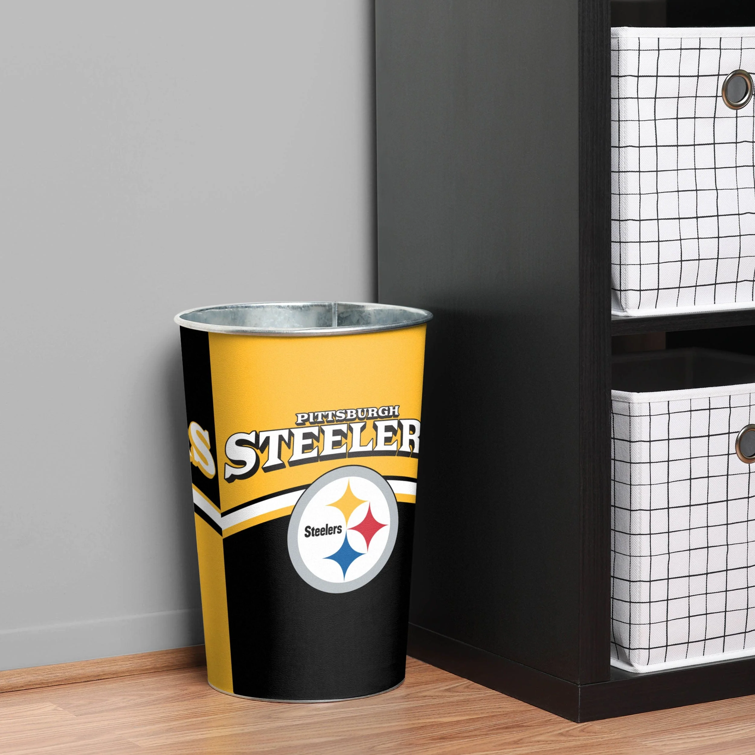 Pittsburgh Steelers NFL Team Stripe Waste Basket - Image 2