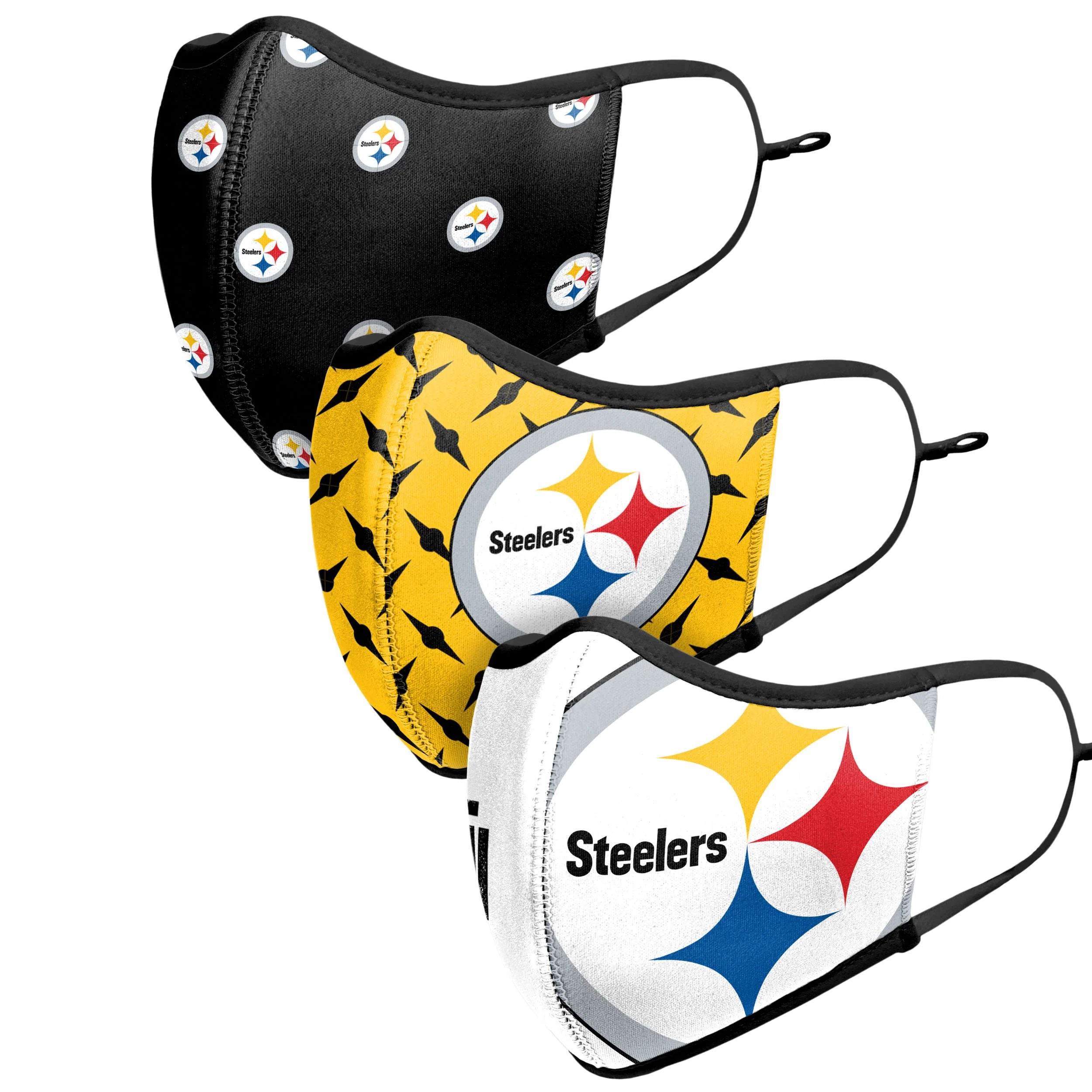 Pittsburgh Steelers NFL Thematic Sport 3 Pack Face Cover - Image 4