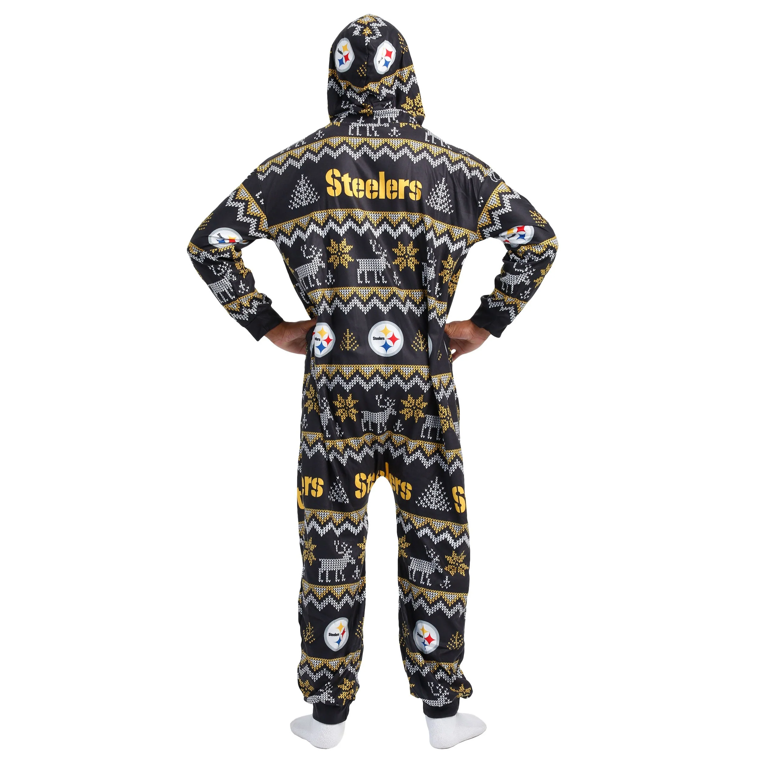 Pittsburgh Steelers NFL Ugly Pattern One Piece Pajamas - Image 2