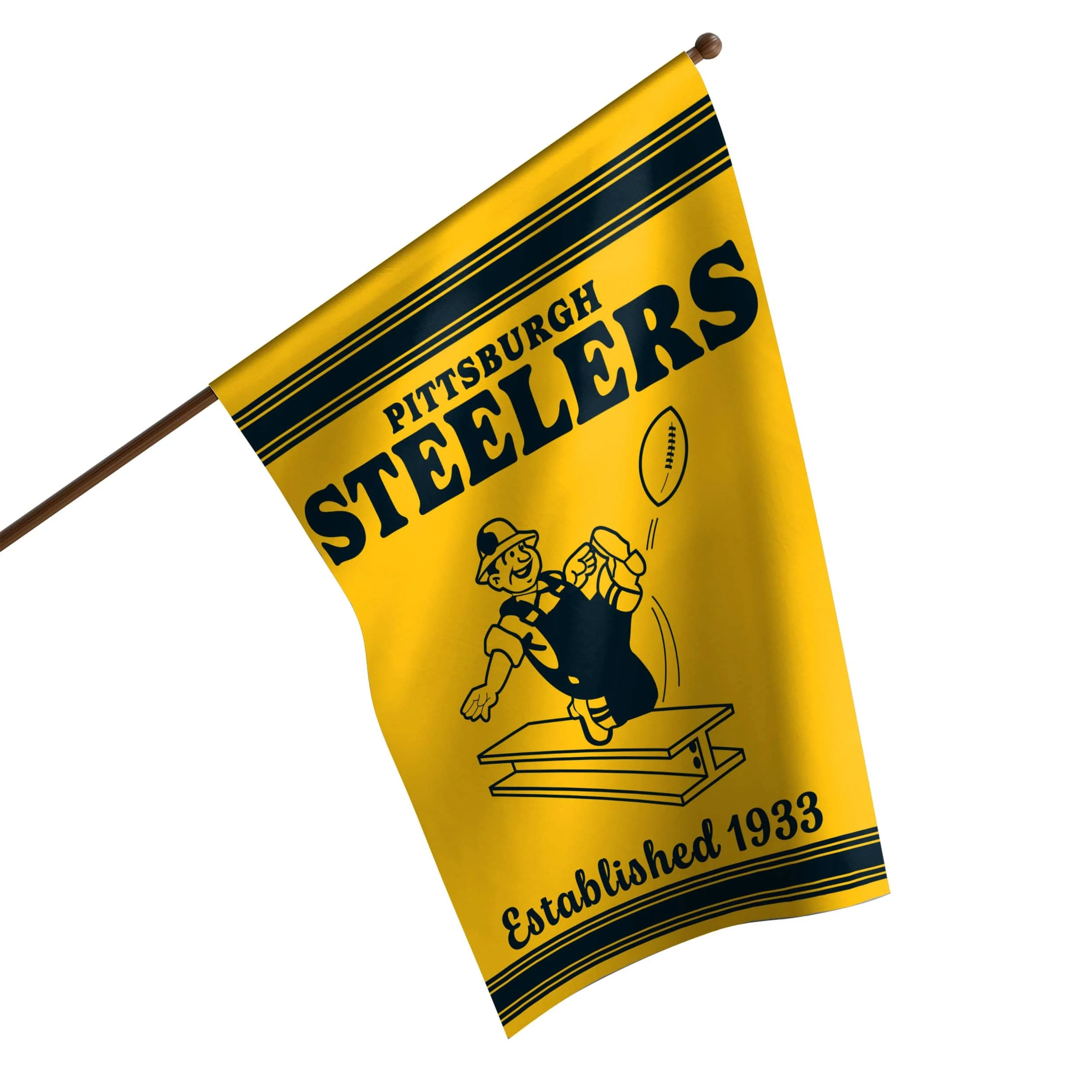 Pittsburgh Steelers NFL Vertical Retro Flag