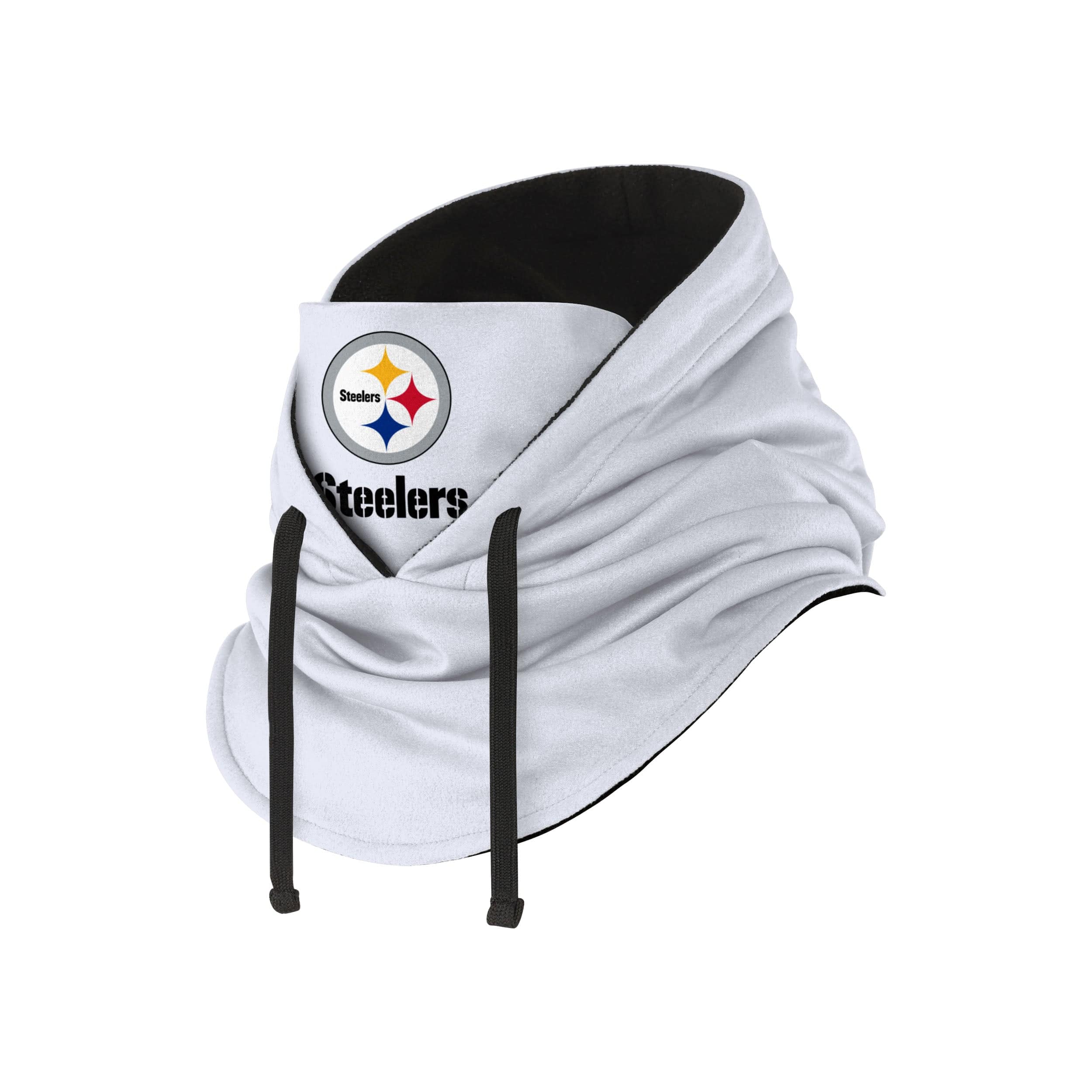 Pittsburgh Steelers NFL White Drawstring Hooded Gaiter - Image 2
