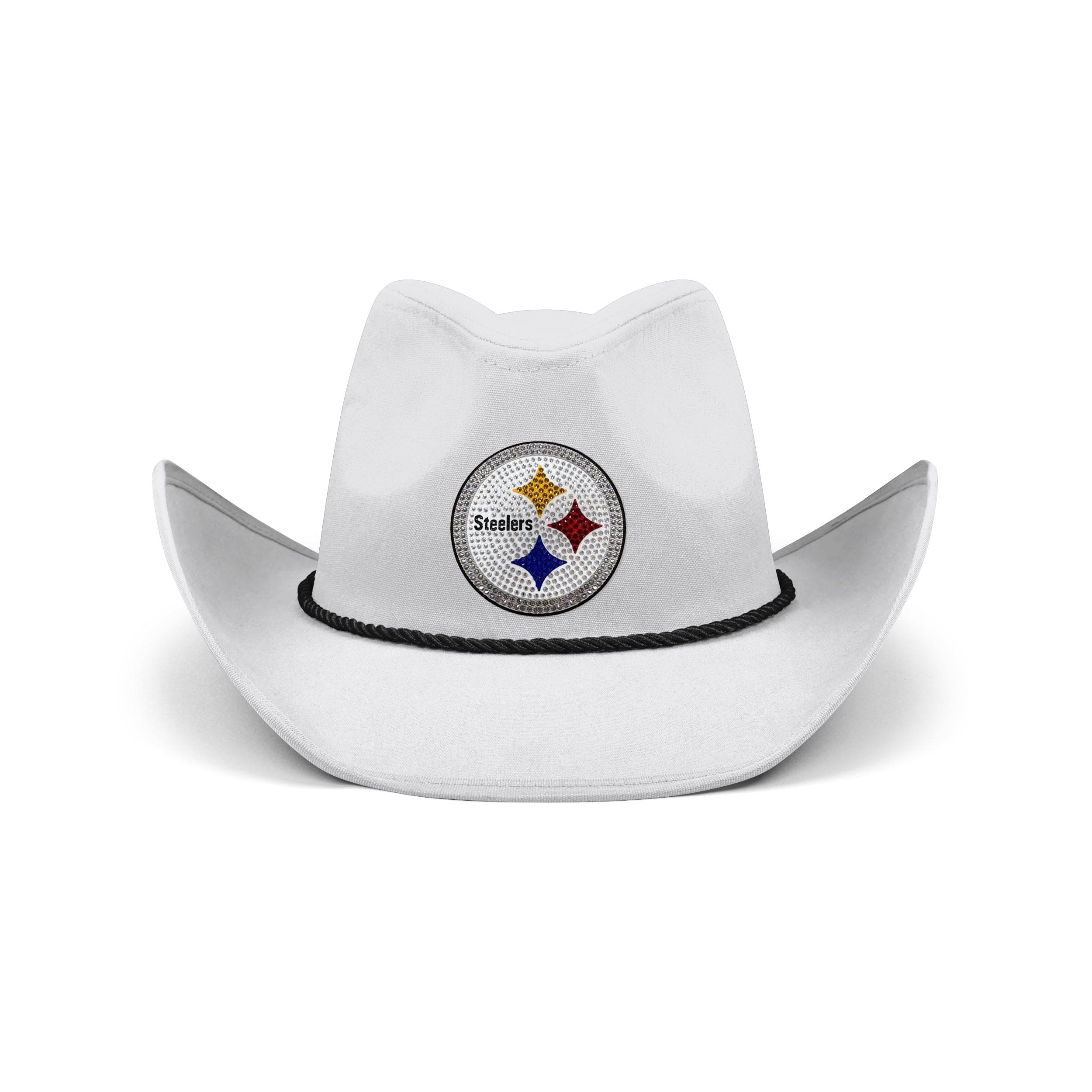 Pittsburgh Steelers NFL White Rhinestone Logo Cowboy Hat - Image 3