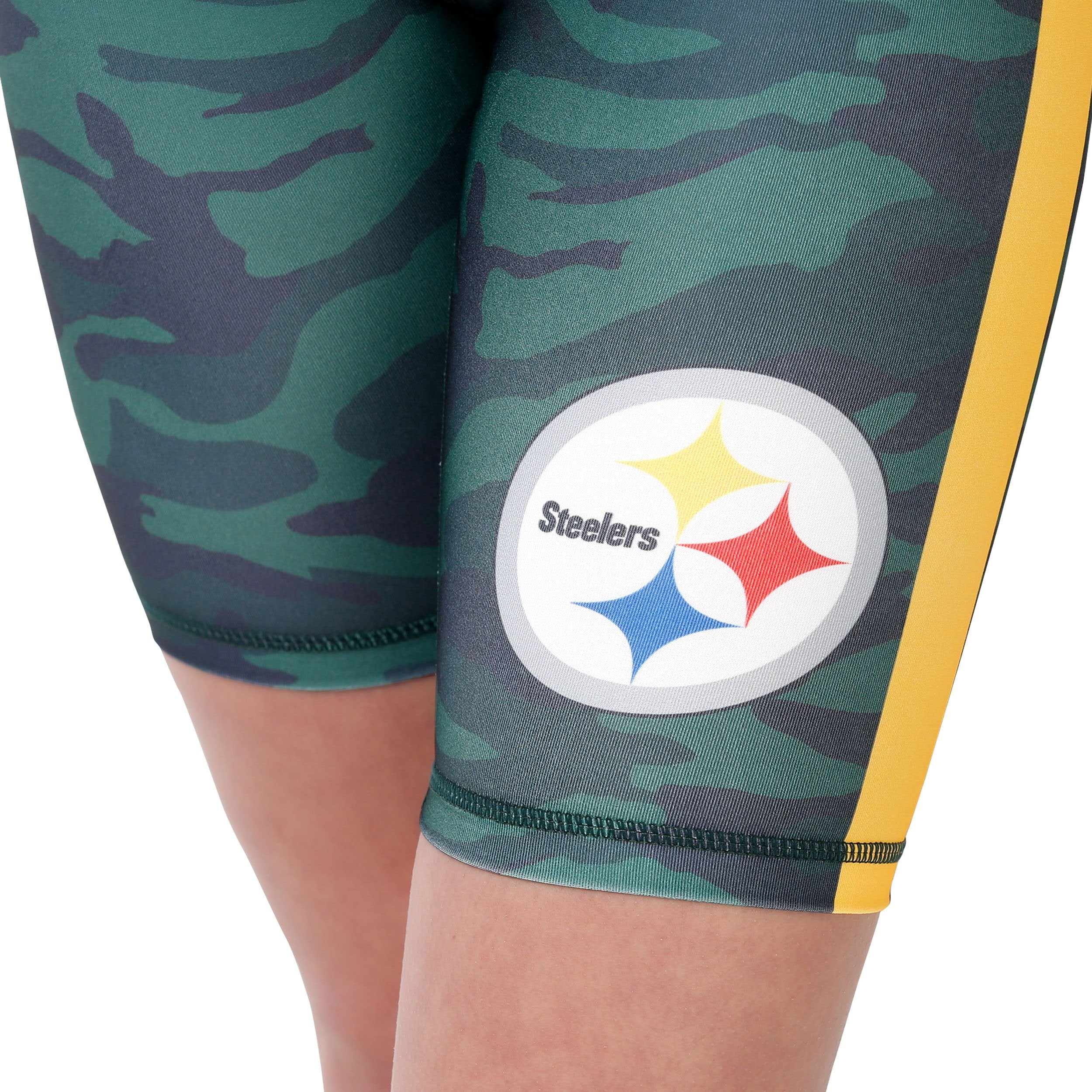 Pittsburgh Steelers NFL Womens Camo Bike Shorts - Image 3