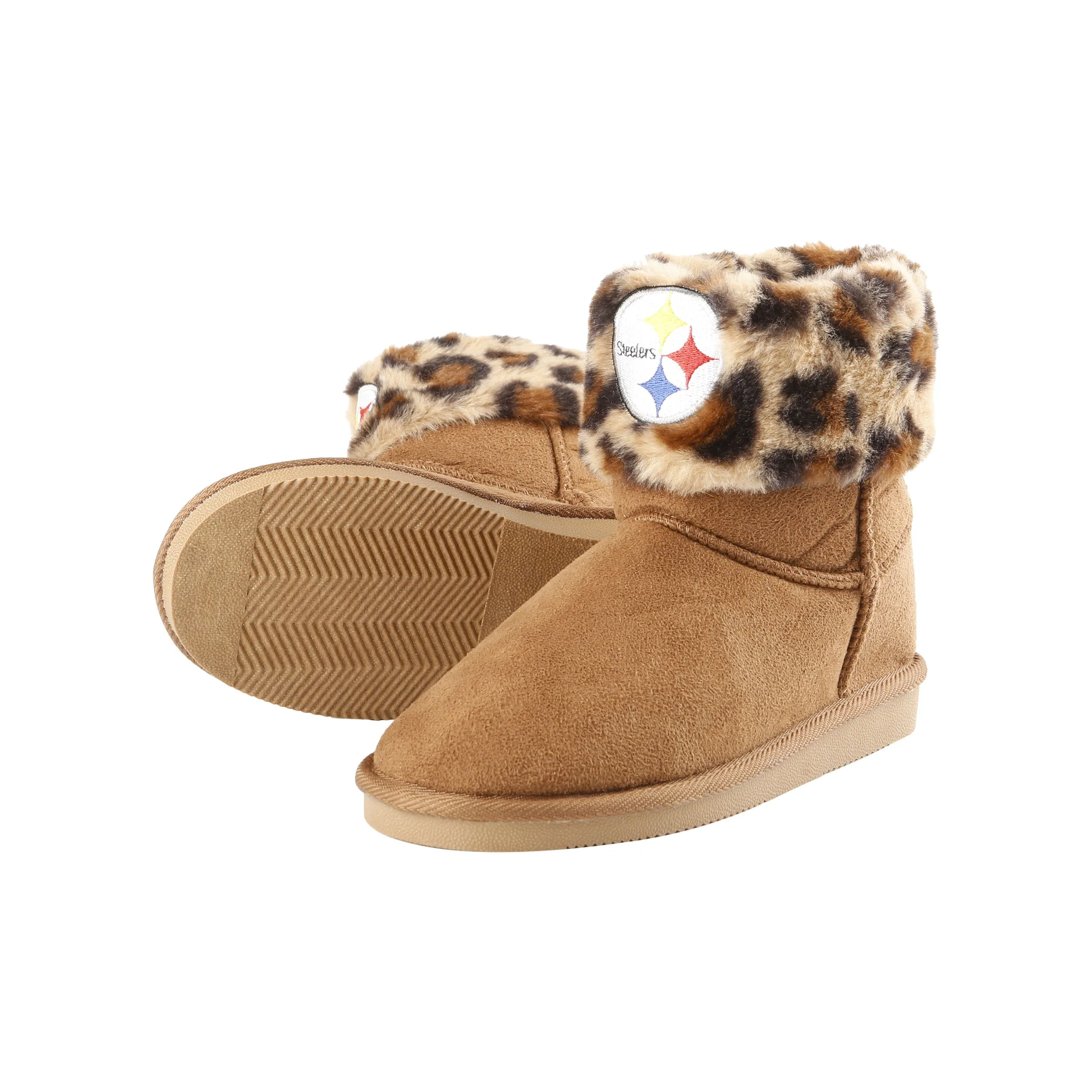 Pittsburgh Steelers NFL Womens Cheetah Fur Boots - Image 4