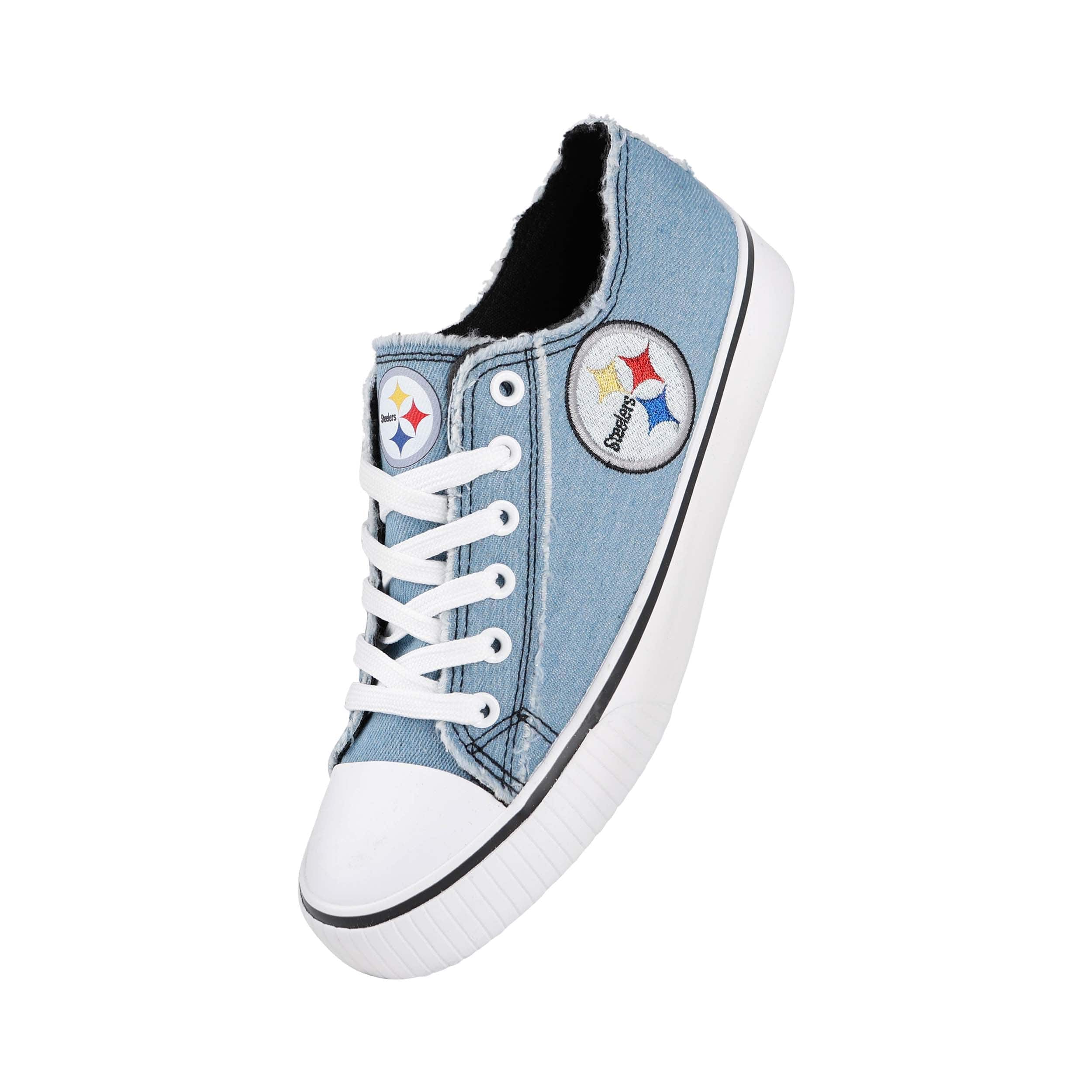 Pittsburgh Steelers NFL Womens Denim Low Top Canvas Shoes - Image 2