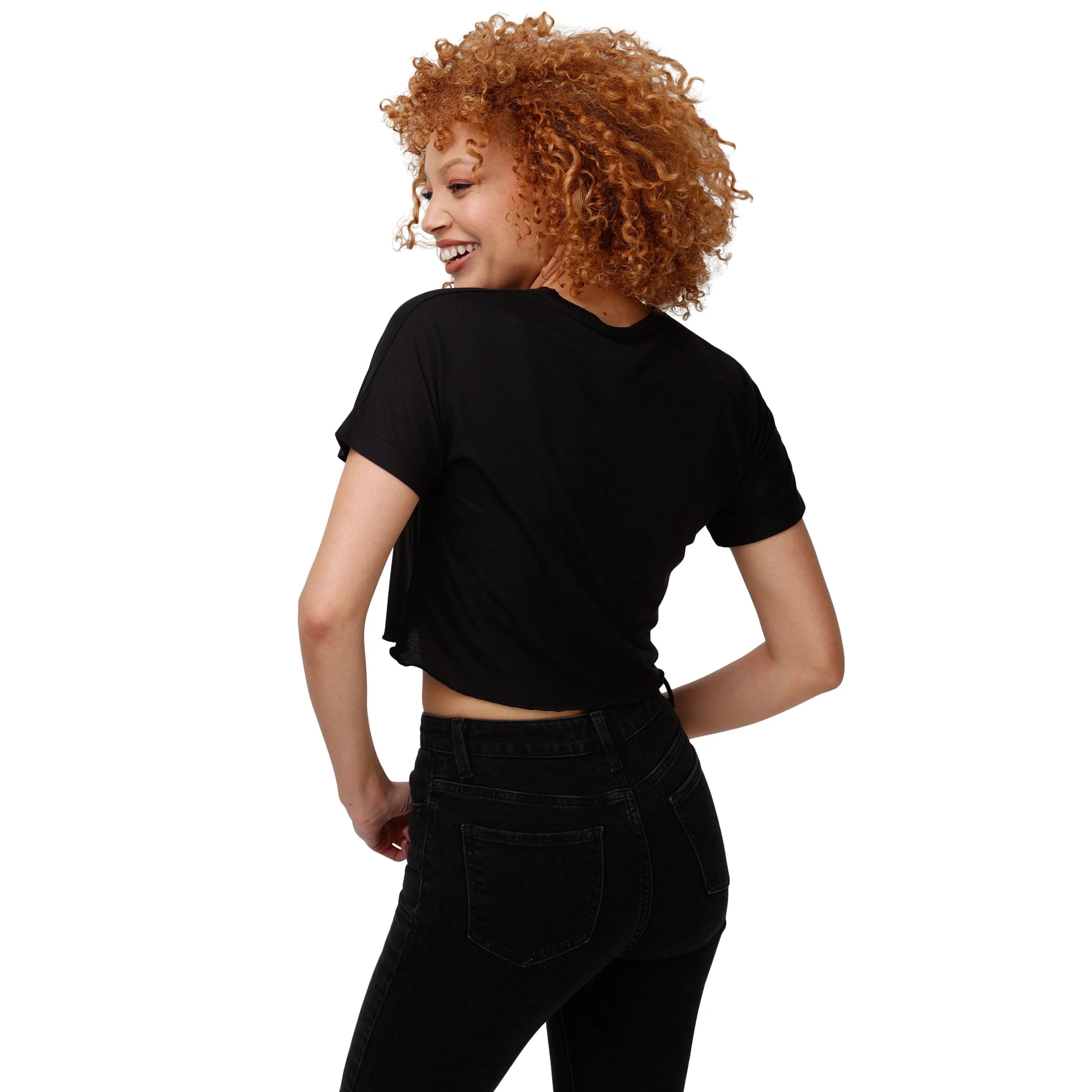 Pittsburgh Steelers NFL Womens Distressed Wordmark Crop Top - Image 2