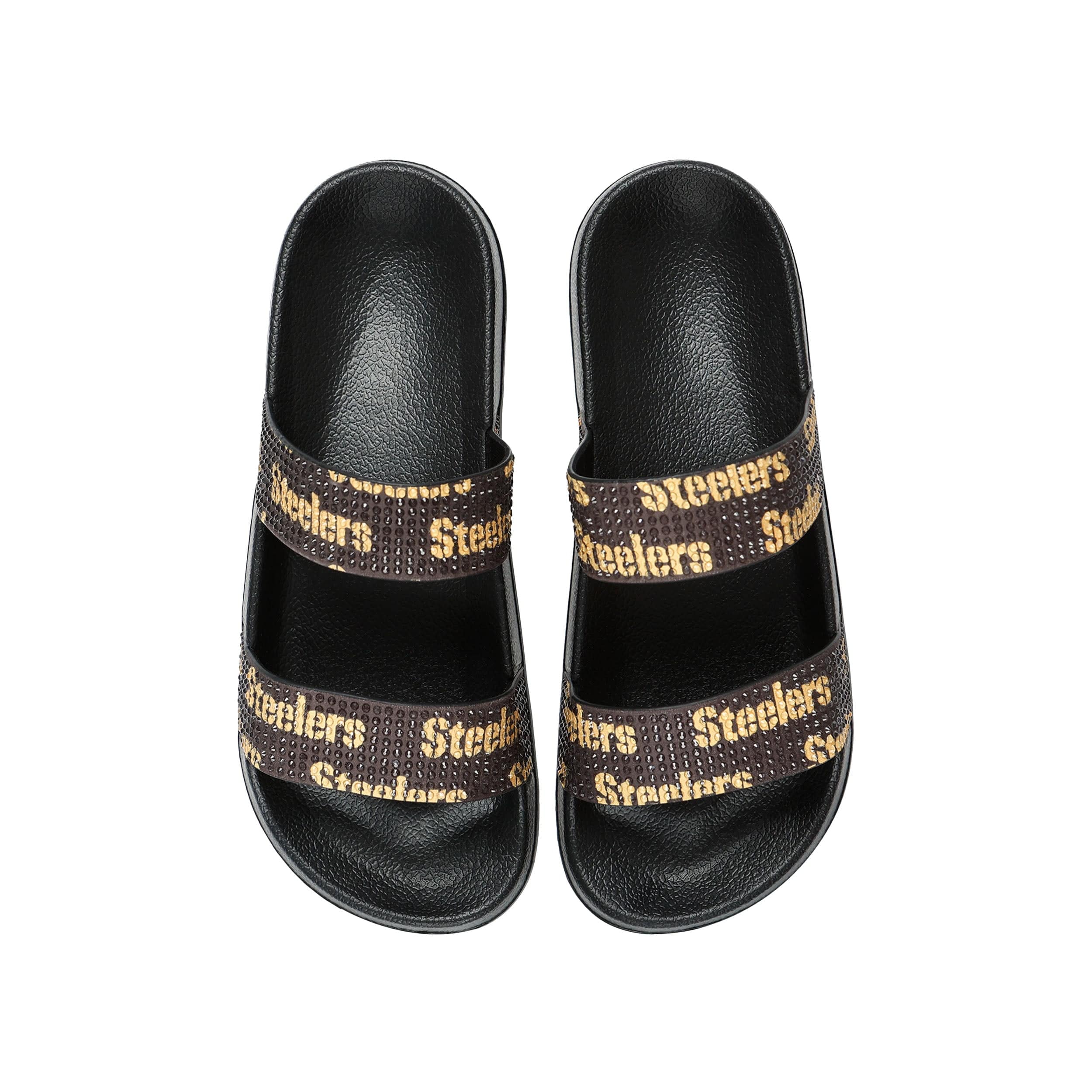 Pittsburgh Steelers NFL Womens Double Strap Shimmer Sandal - Image 4