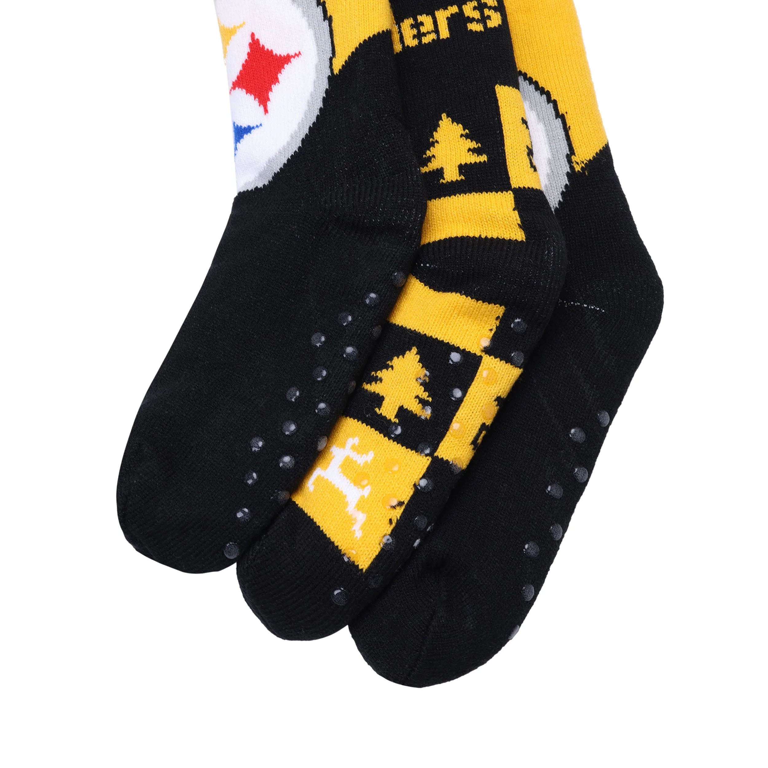 Pittsburgh Steelers NFL Womens Fan Footy 3 Pack Slipper Socks - Image 3
