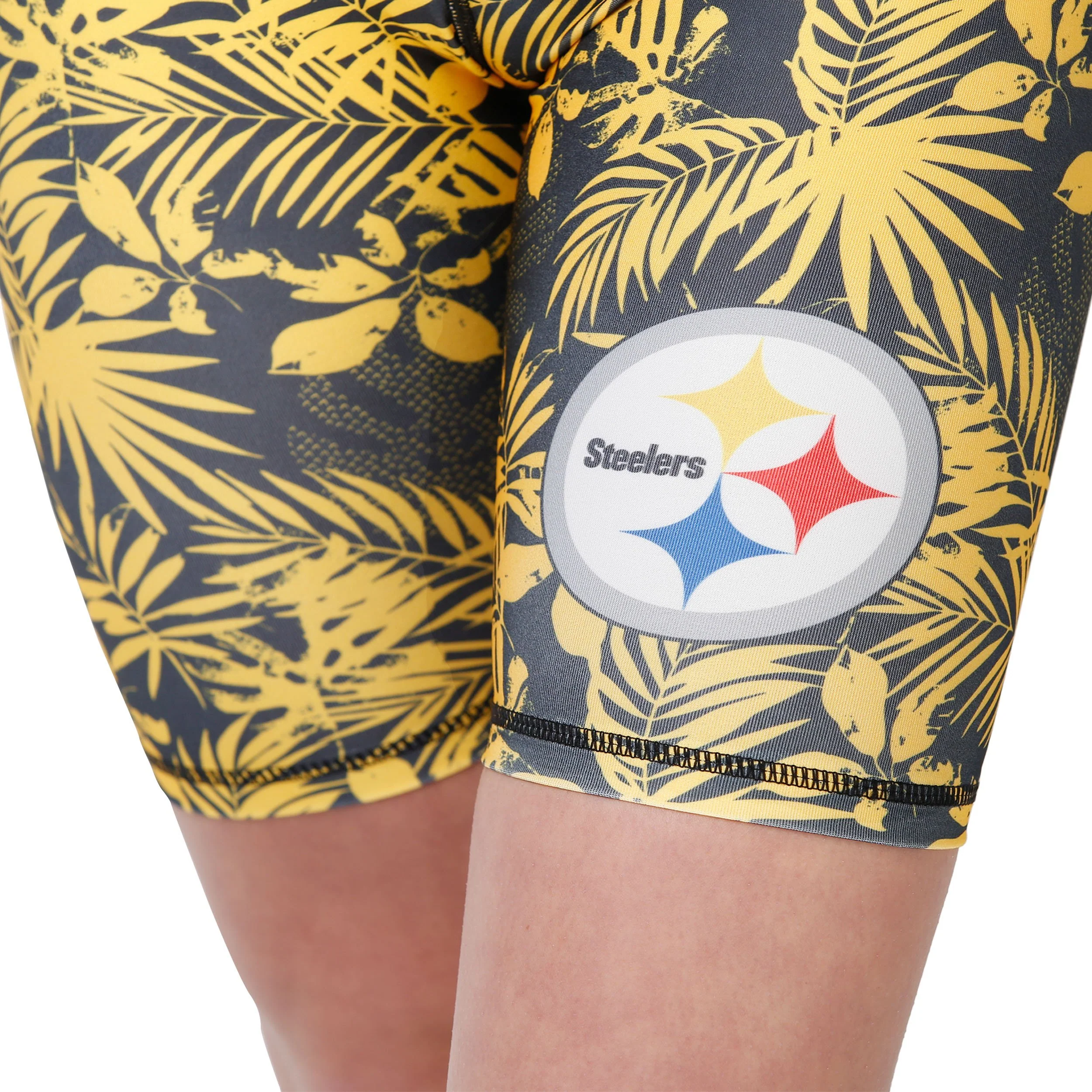 Pittsburgh Steelers NFL Womens Floral Bike Shorts - Image 3