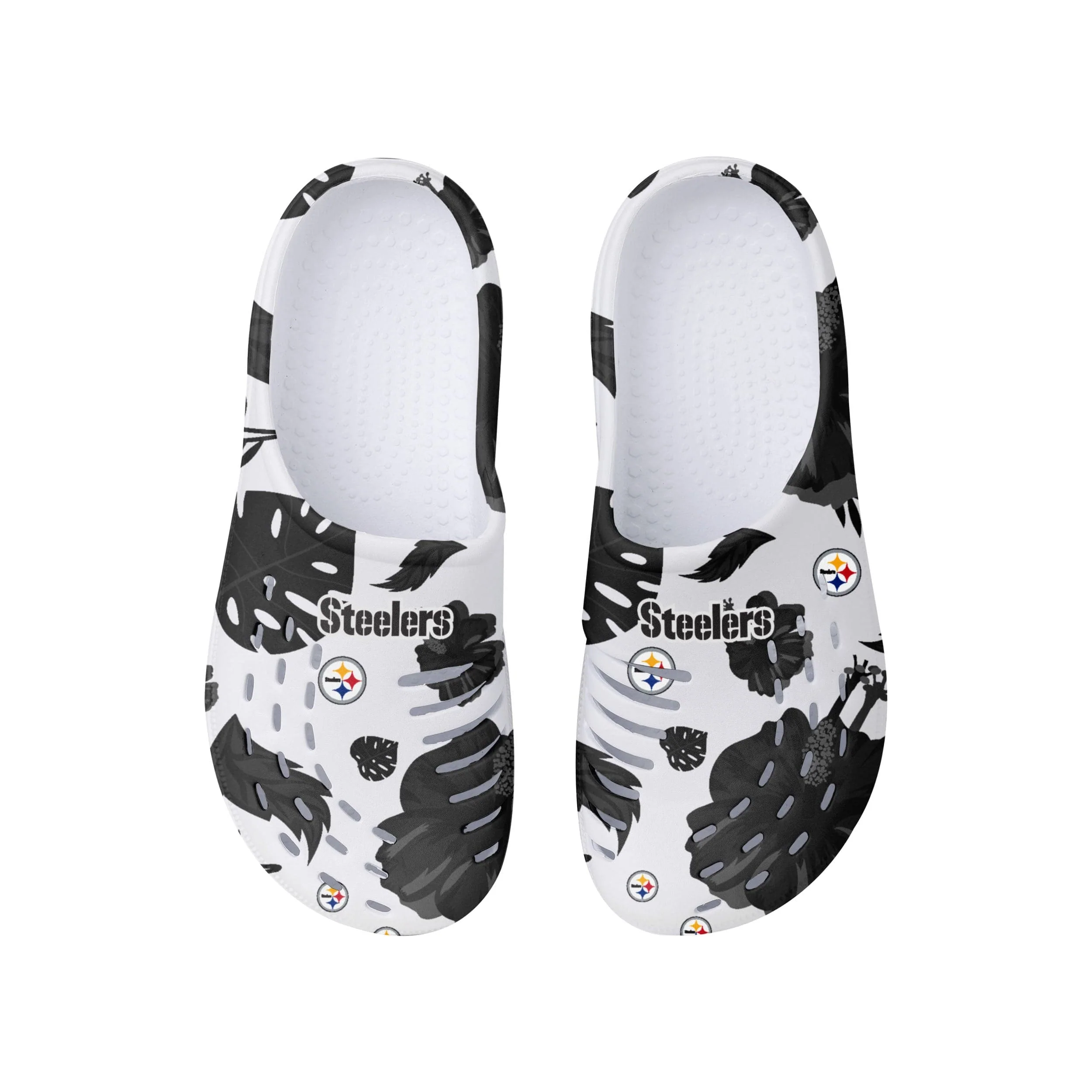 Pittsburgh Steelers NFL Womens Floral White Clog - Image 4