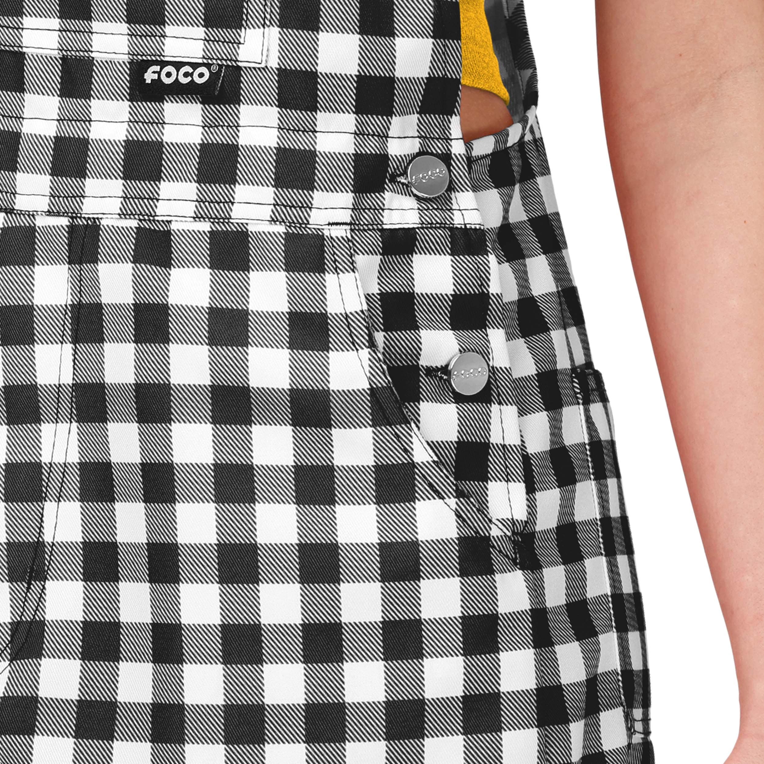 Pittsburgh Steelers NFL Womens Gingham Check Bib Shortalls - Image 4