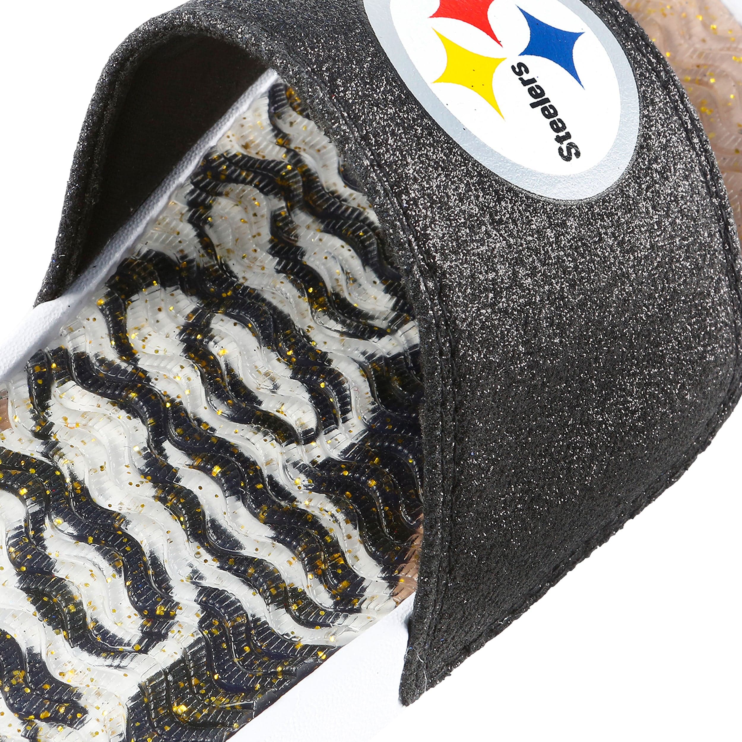 Pittsburgh Steelers NFL Womens Glitter Gel Slide - Image 4