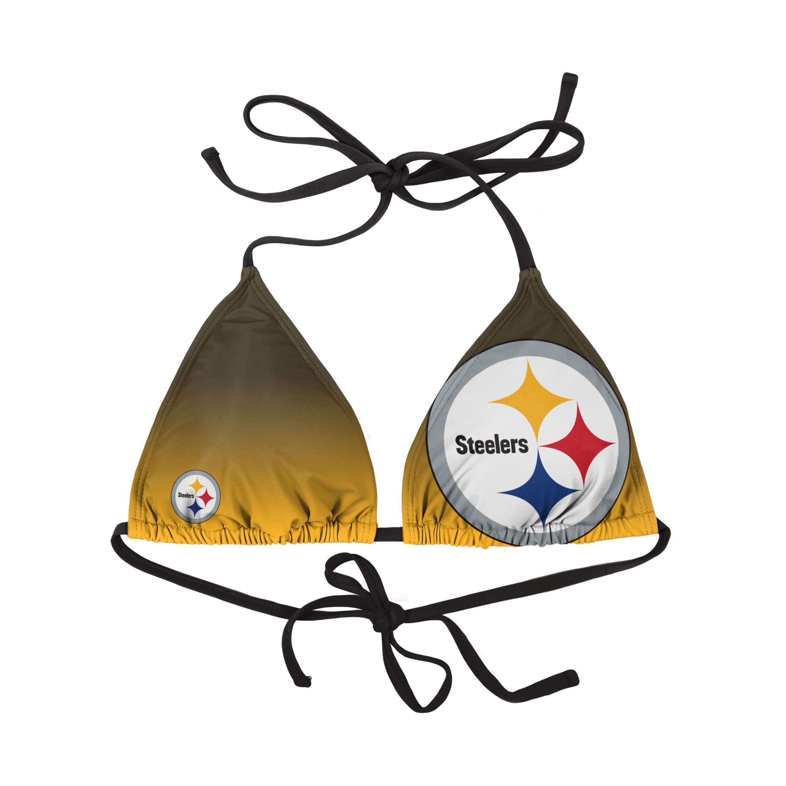 Pittsburgh Steelers NFL Womens Gradient Big Logo Bikini Top - Image 2