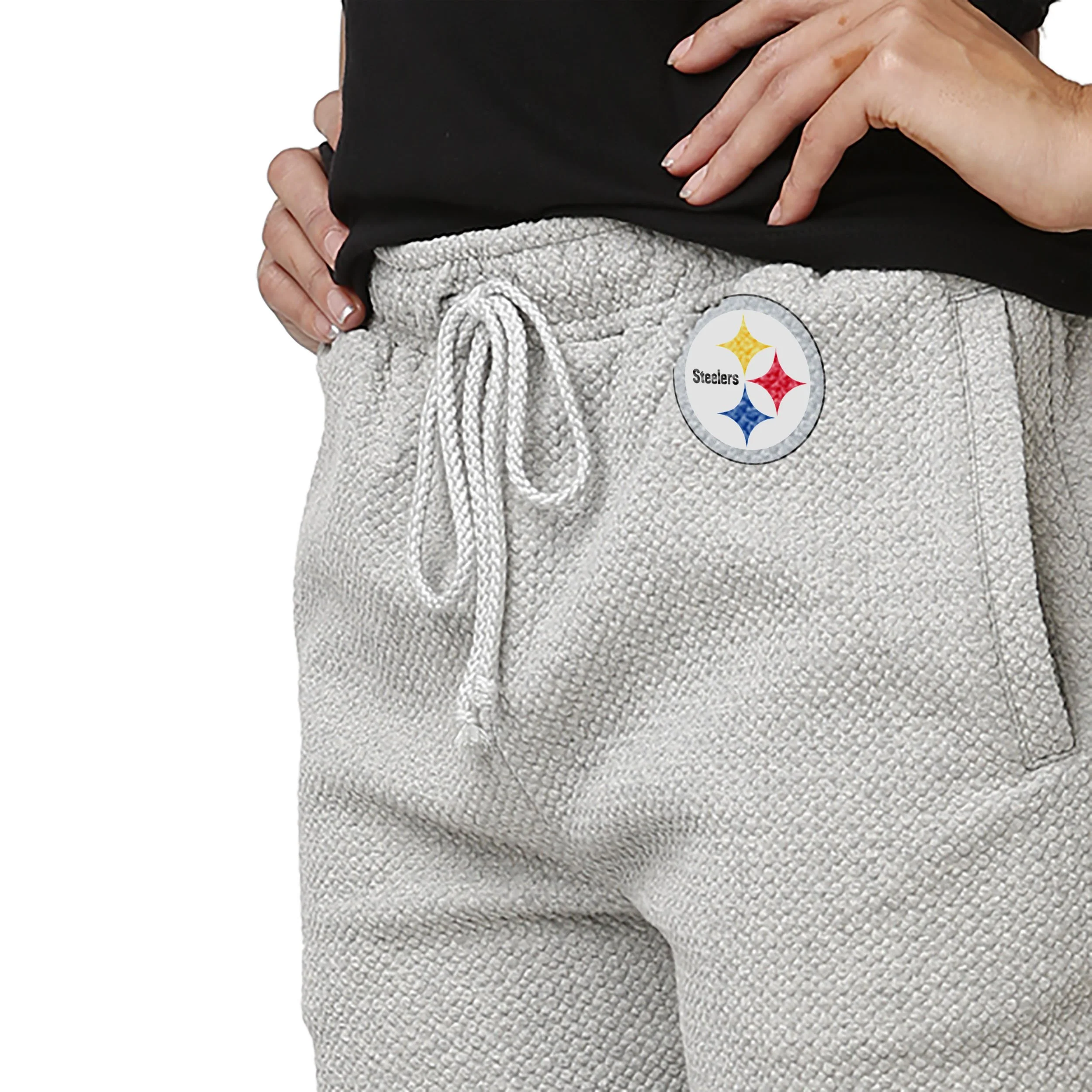 Pittsburgh Steelers NFL Womens Gray Woven Joggers - Image 4