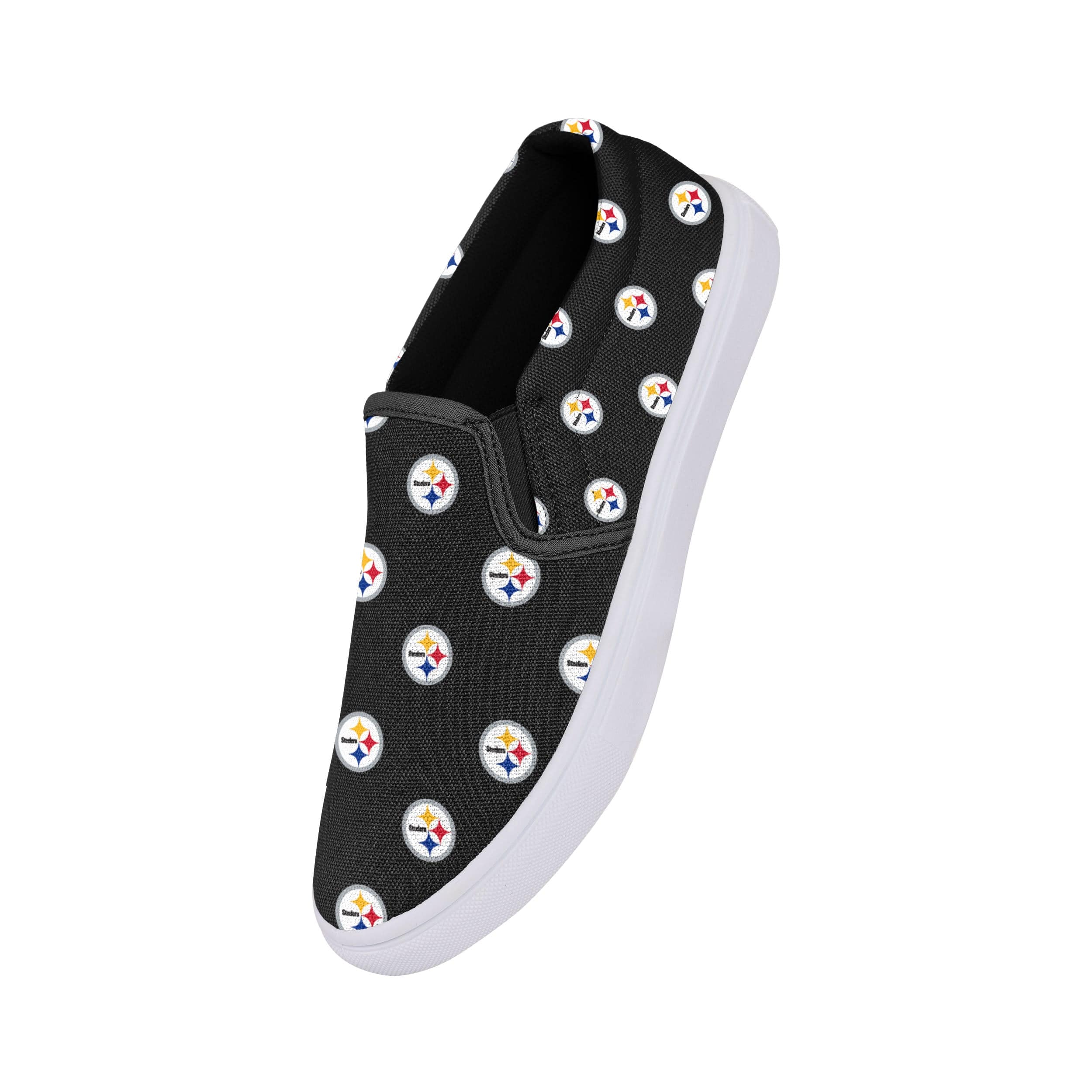 Pittsburgh Steelers NFL Womens Repeat Logo Slip On Canvas Shoe - Image 2