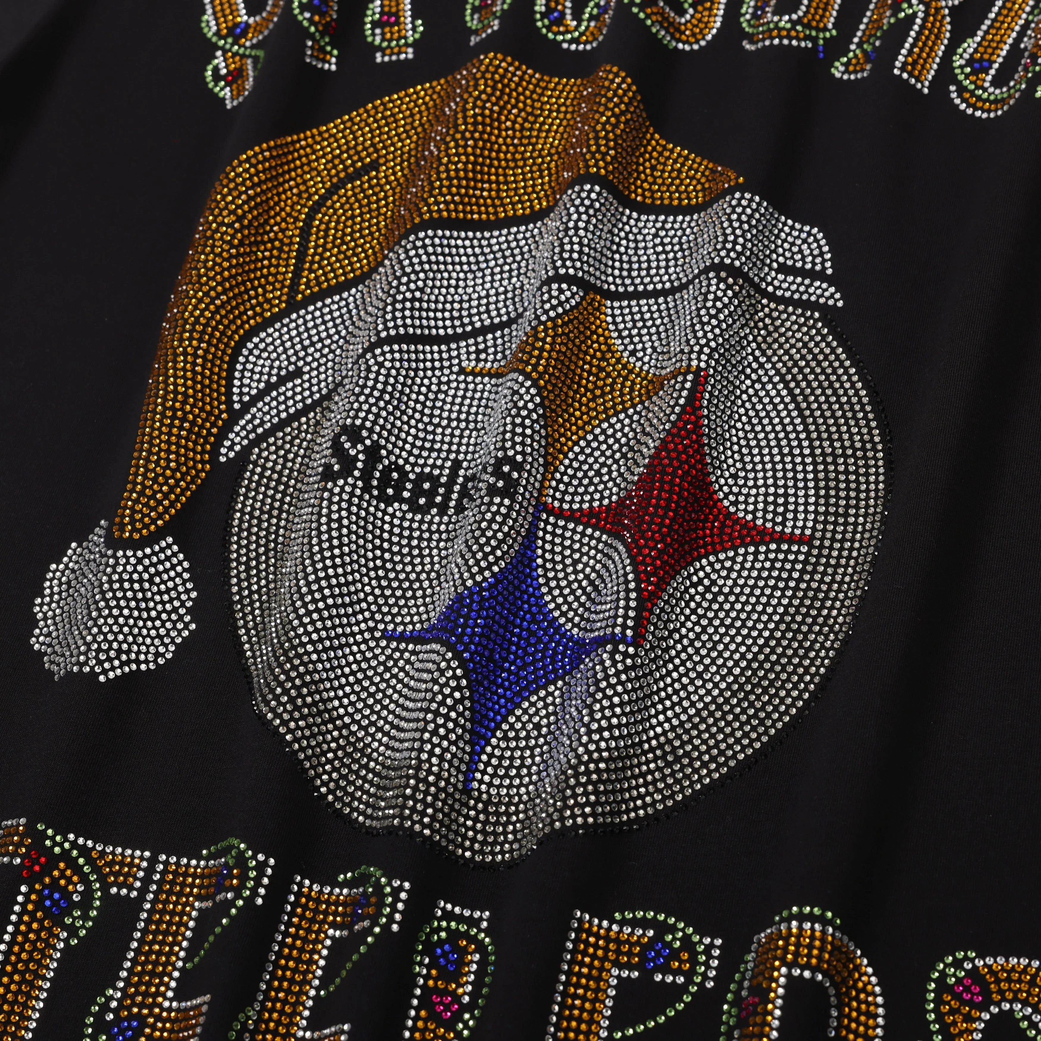 Pittsburgh Steelers NFL Womens Rhinestone Logo Oversized Holiday T-Shirt - Image 3