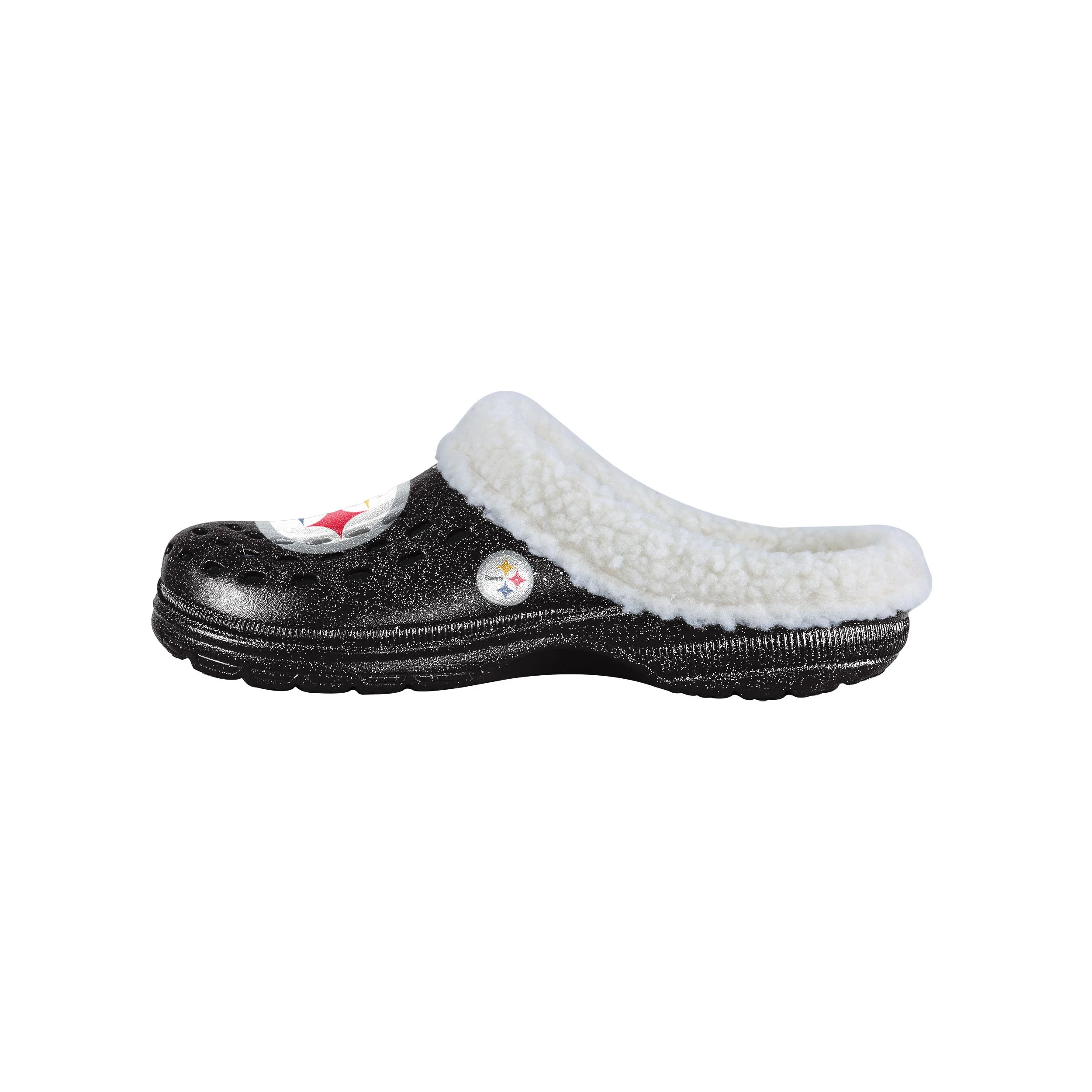 Pittsburgh Steelers NFL Womens Sherpa Lined Glitter Clog - Image 2