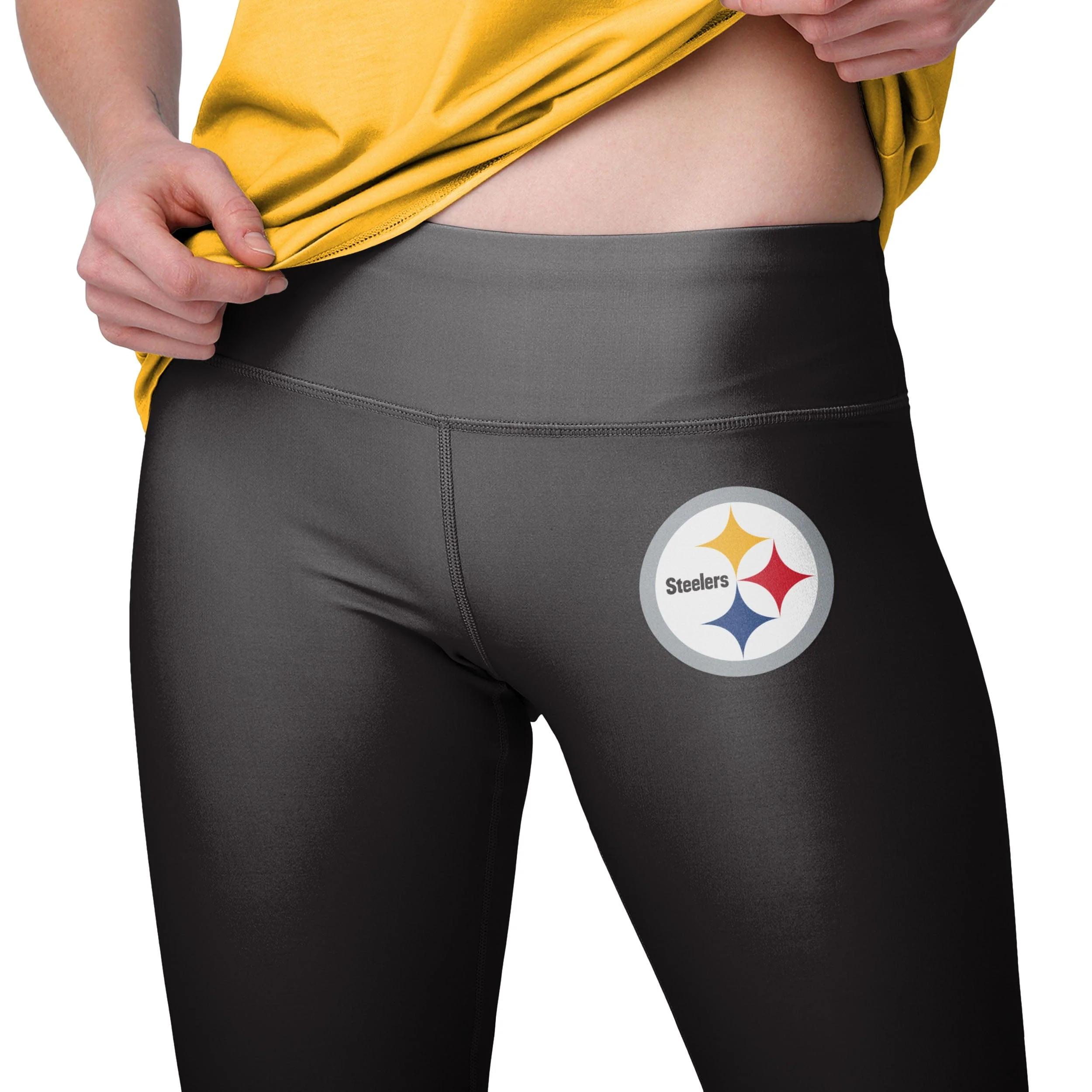 Pittsburgh Steelers NFL Womens Solid Big Wordmark Leggings - Image 3