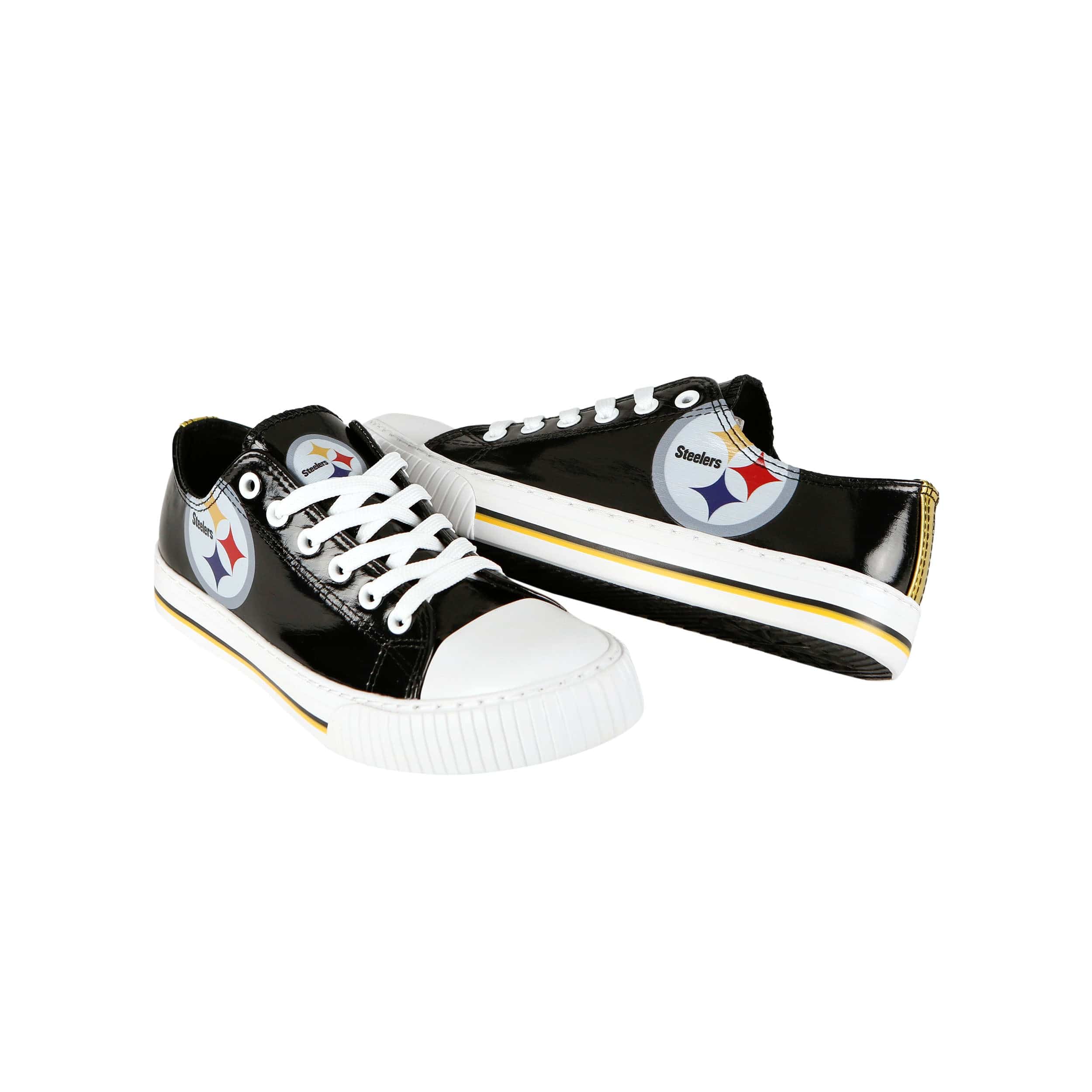Pittsburgh Steelers NFL Womens Team Color Metallic Low Top Canvas Shoes - Image 4