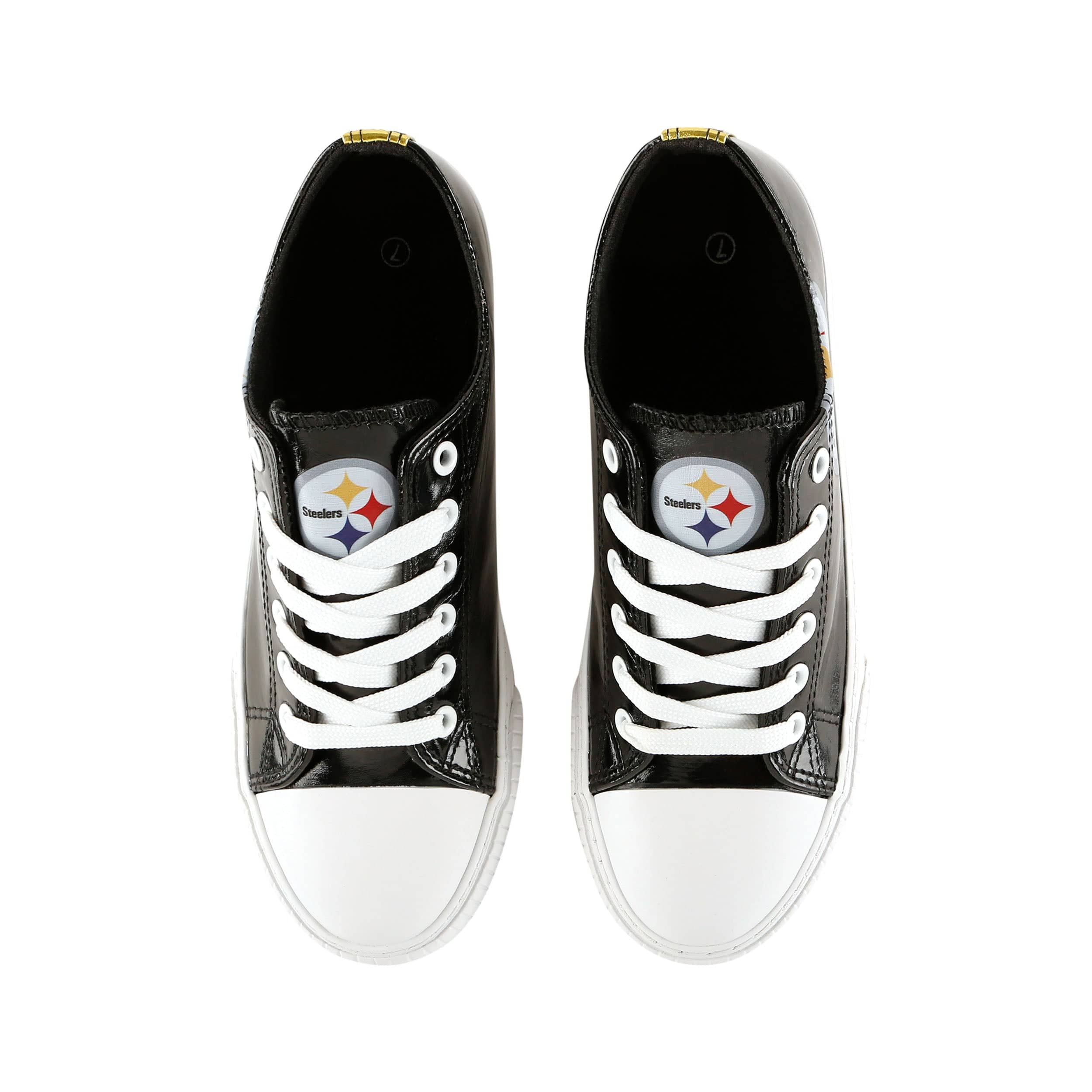 Pittsburgh Steelers NFL Womens Team Color Metallic Low Top Canvas Shoes - Image 5