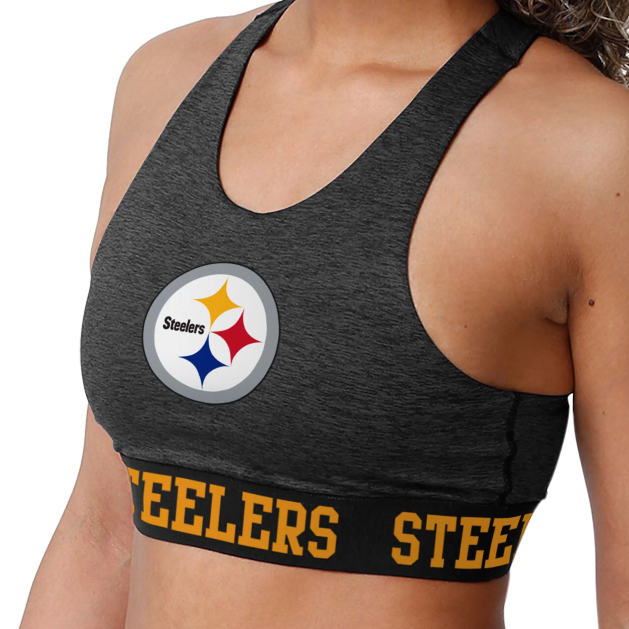 Pittsburgh Steelers NFL Womens Team Color Static Sports Bra - Image 5
