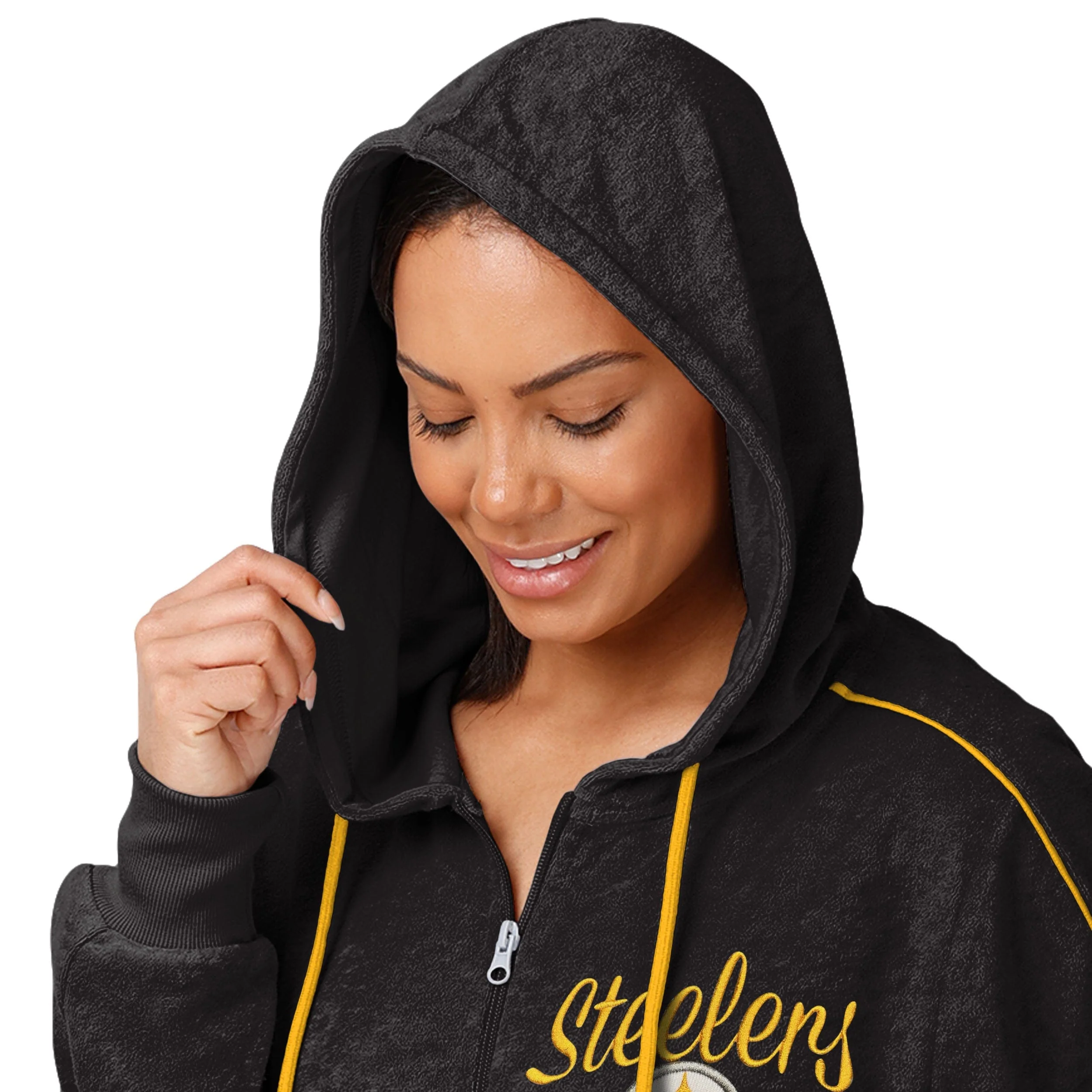 Pittsburgh Steelers NFL Womens Terry Knit Zip Up Top - Image 3