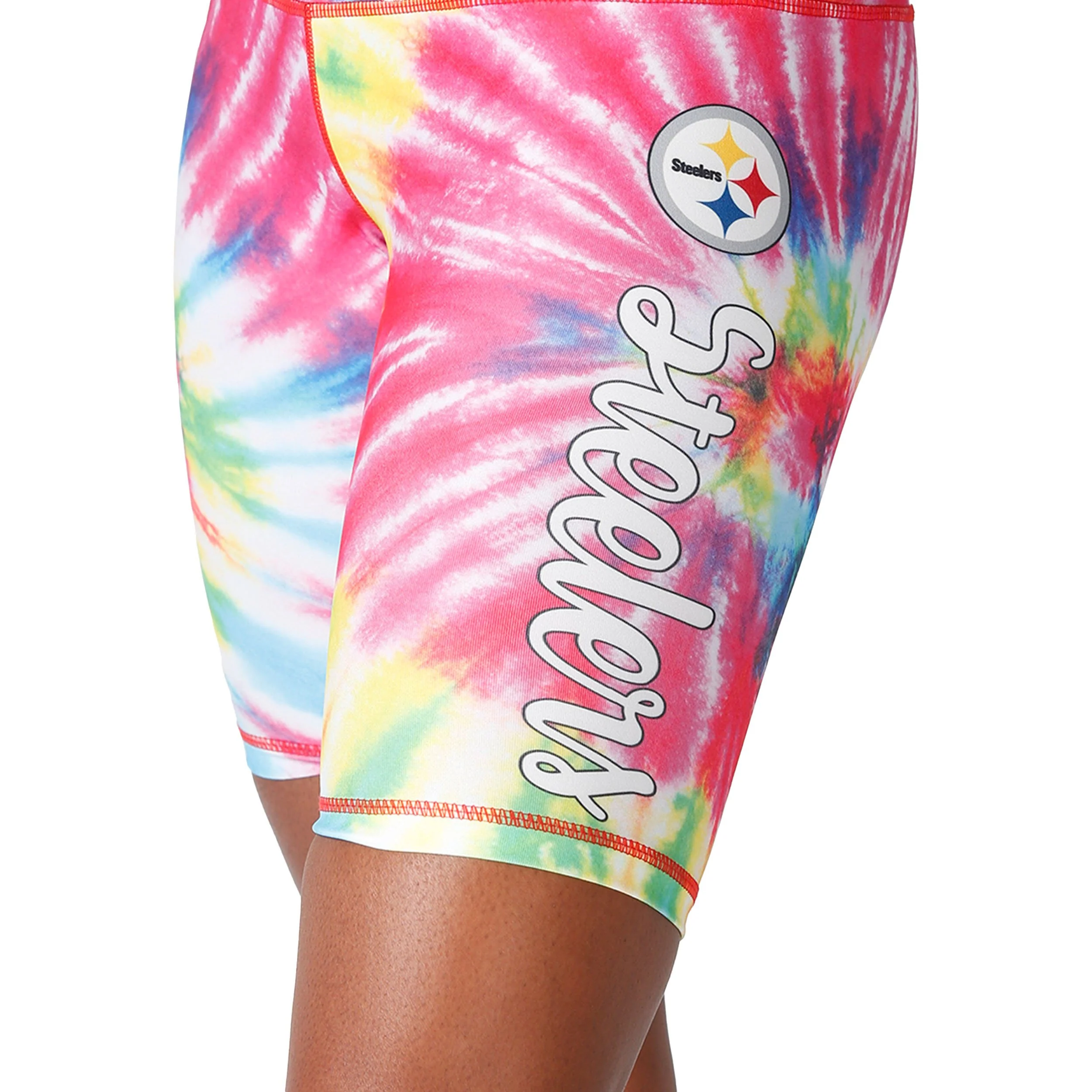Pittsburgh Steelers NFL Womens Tie-Dye Bike Shorts - Image 3