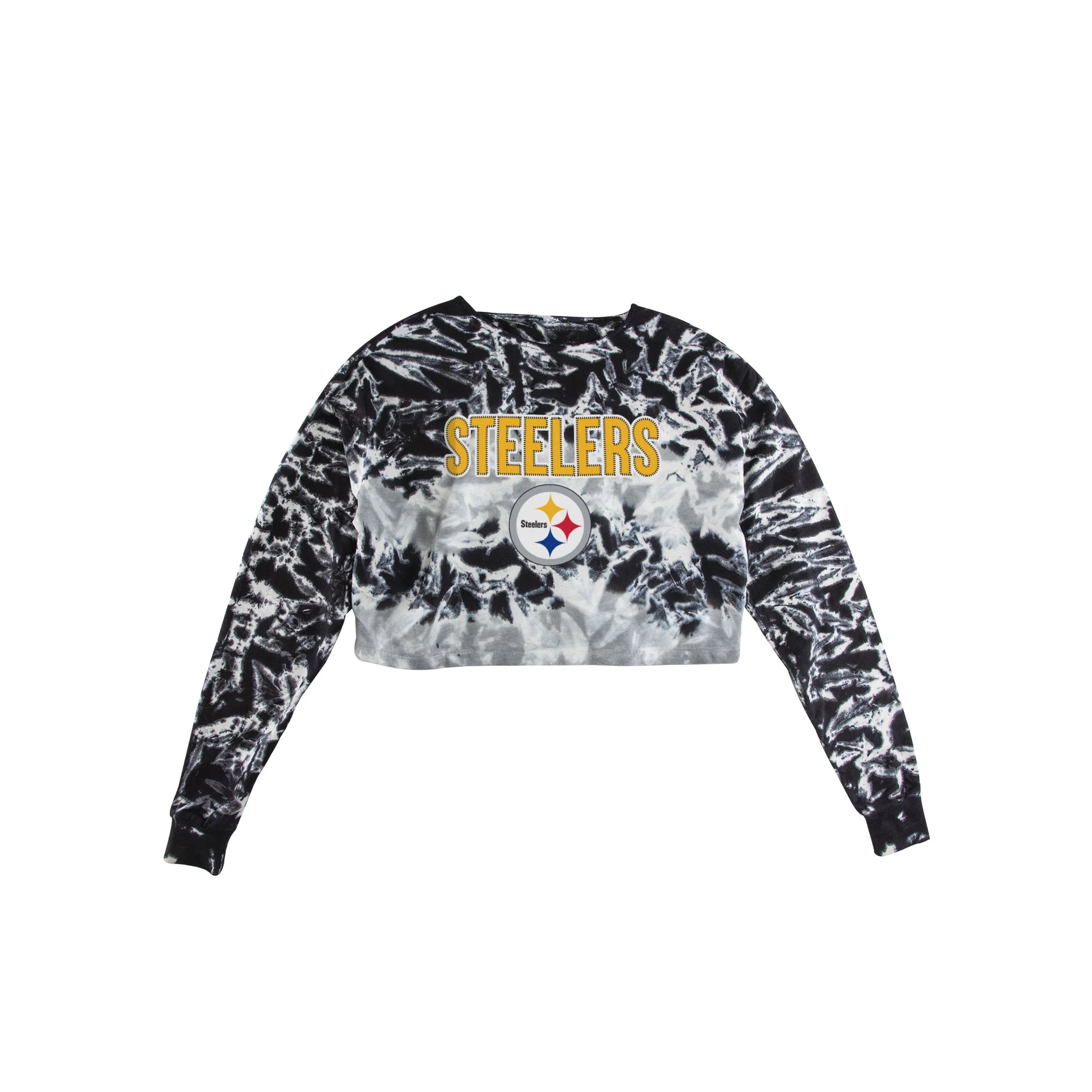 Pittsburgh Steelers NFL Womens Tie-Dye Rush Cropped Sweater - Image 3