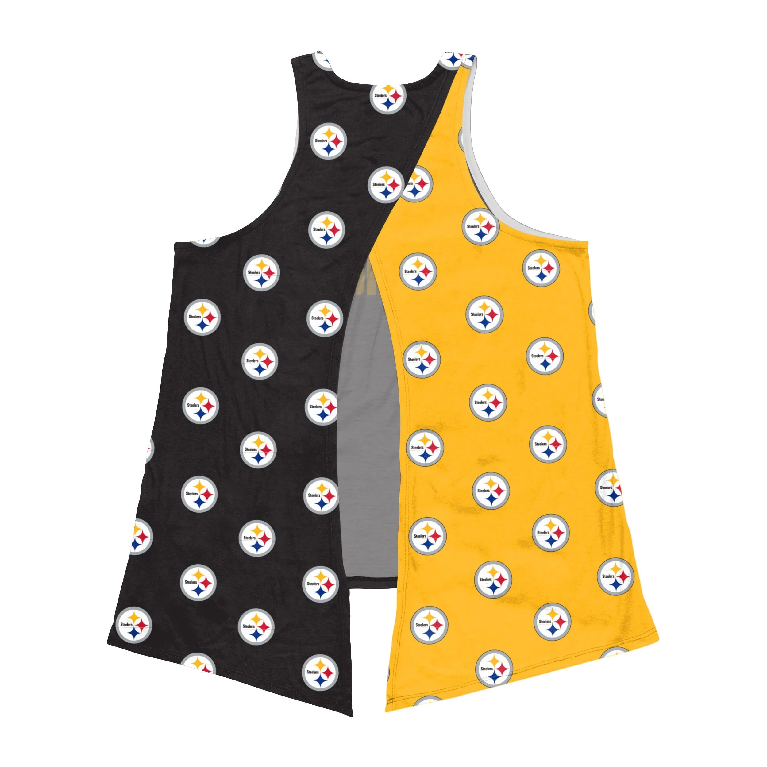 Pittsburgh Steelers NFL Womens Wordmark Mini Print Tie-Breaker Sleeveless Top - Image 3
