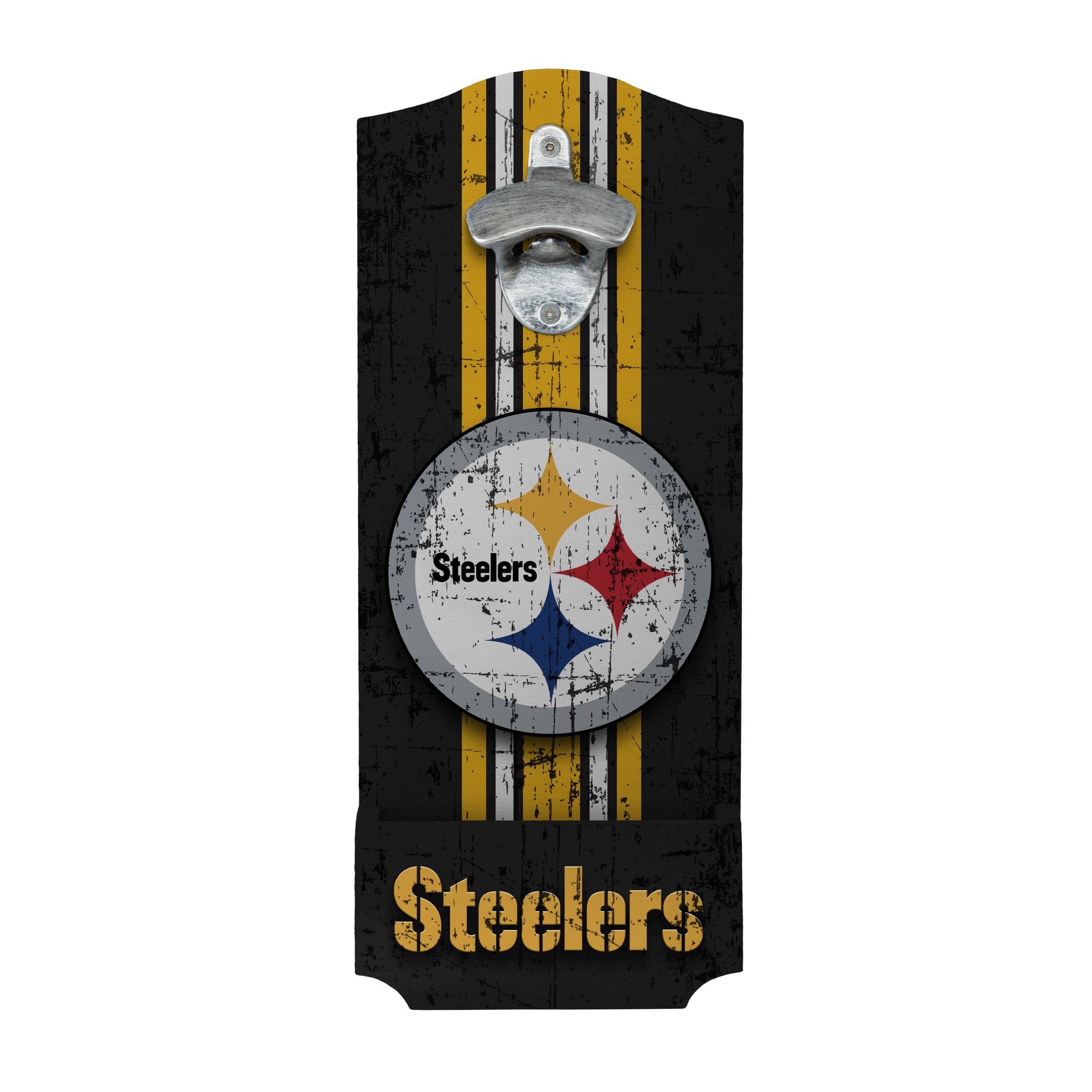 Pittsburgh Steelers NFL Wooden Bottle Cap Opener Sign - Image 2