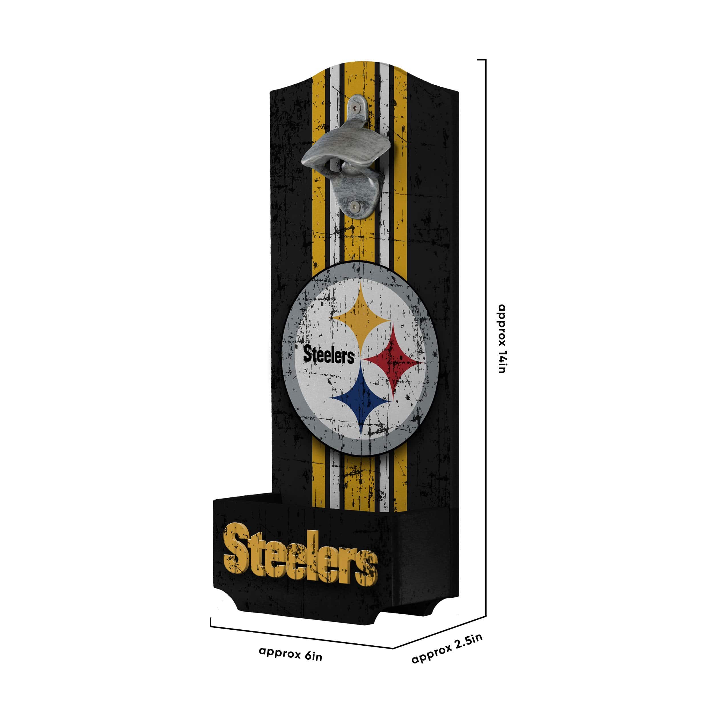 Pittsburgh Steelers NFL Wooden Bottle Cap Opener Sign - Image 5