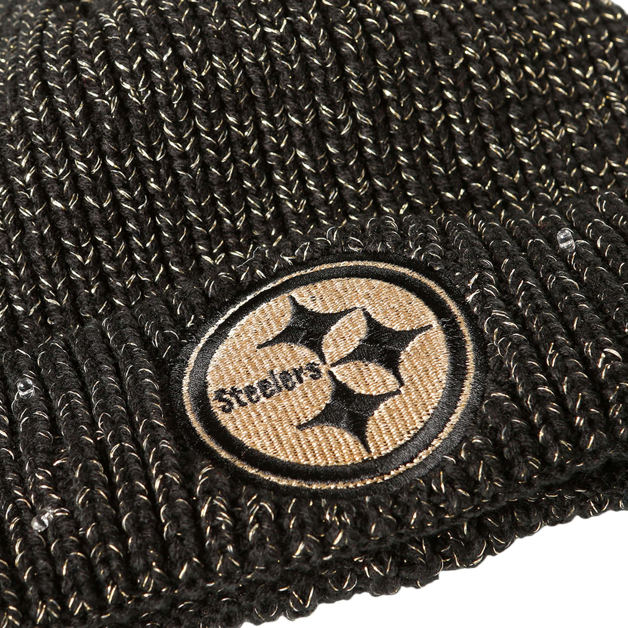 Pittsburgh Steelers Womens NFL Glitter Knit Light Up Beanie - Image 3