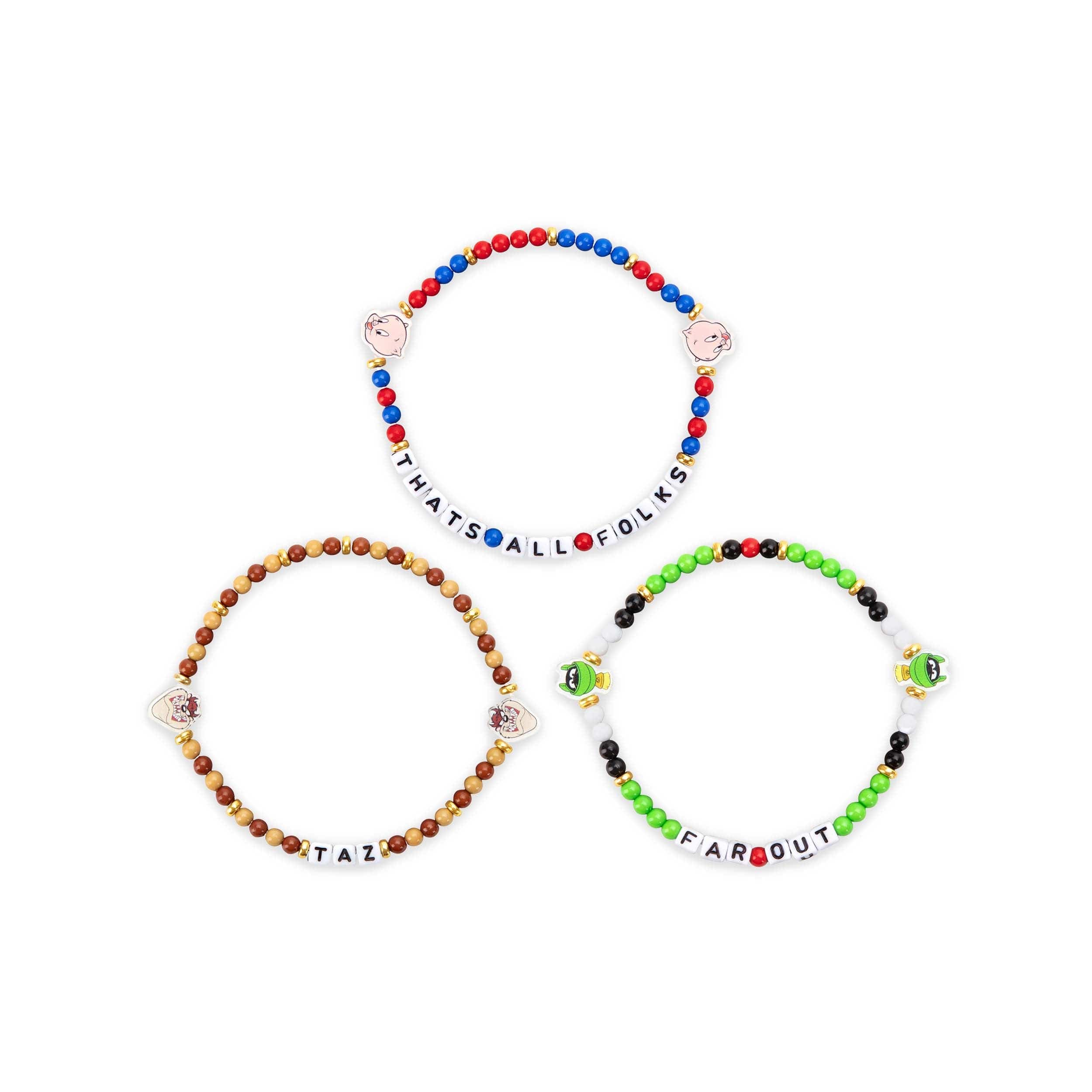Porky Pig & Tasmanian Devil & Marvin the Martian Looney Tunes 3 Pack Friendship Bracelet - Image 3