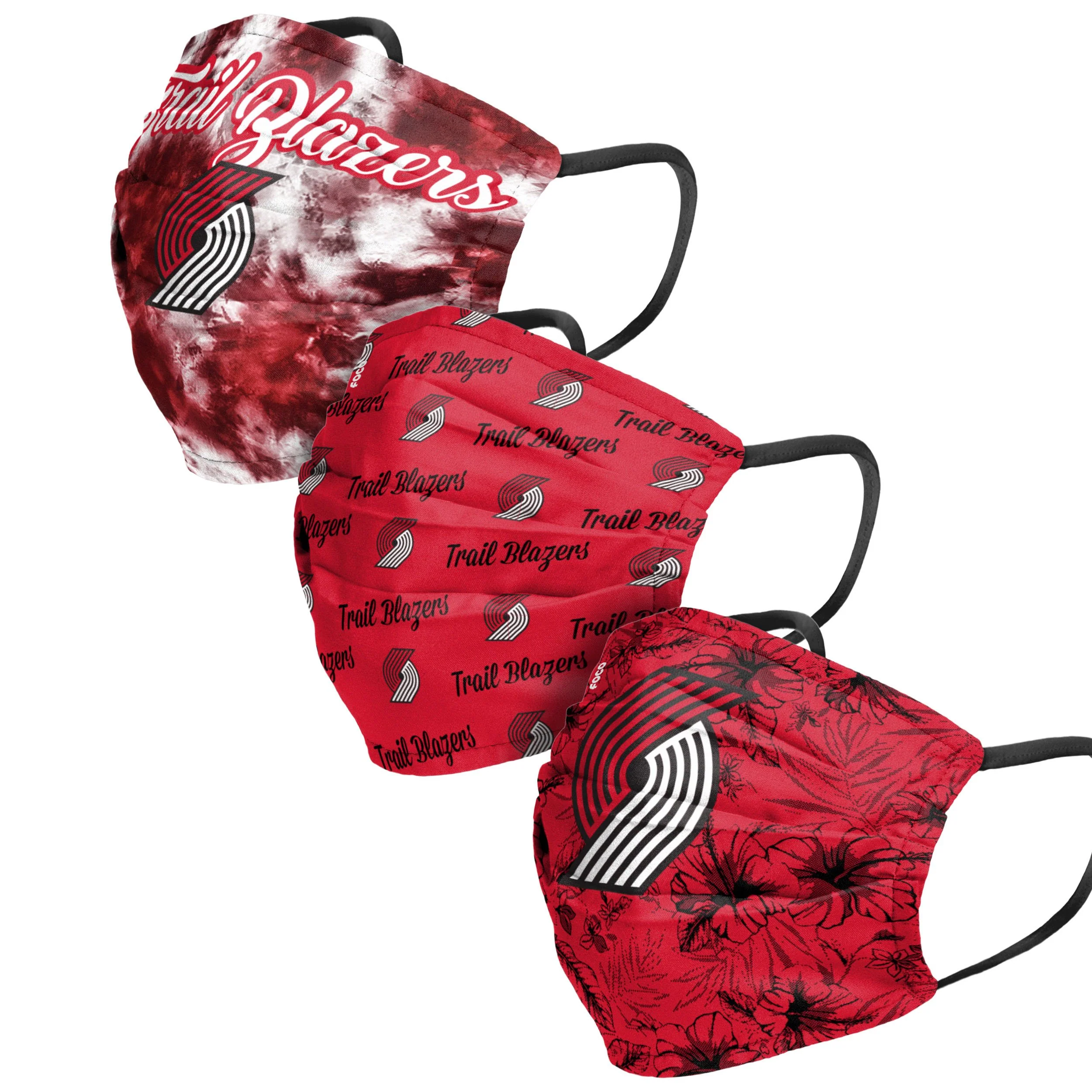Portland Trail Blazers NBA Womens Matchday 3 Pack Face Cover