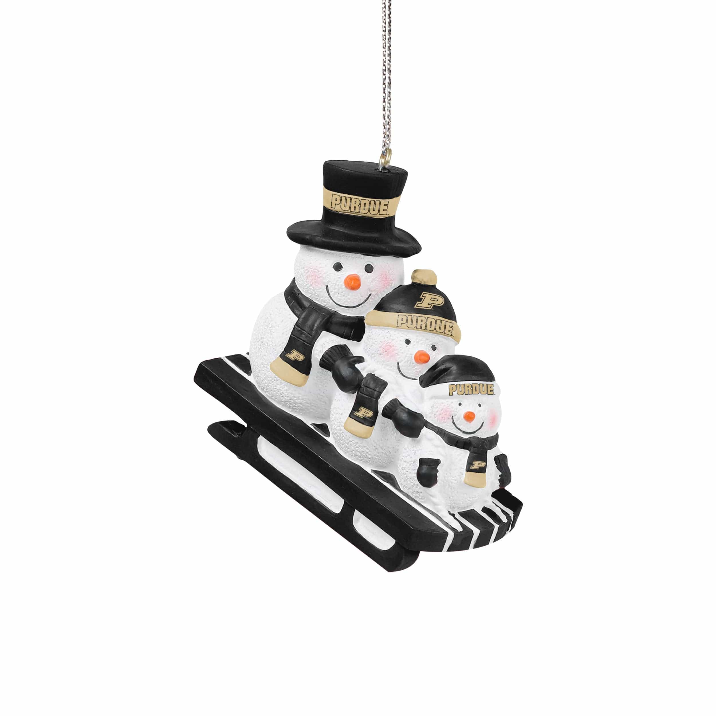 Purdue Boilermakers NCAA Sledding Snowmen Ornament