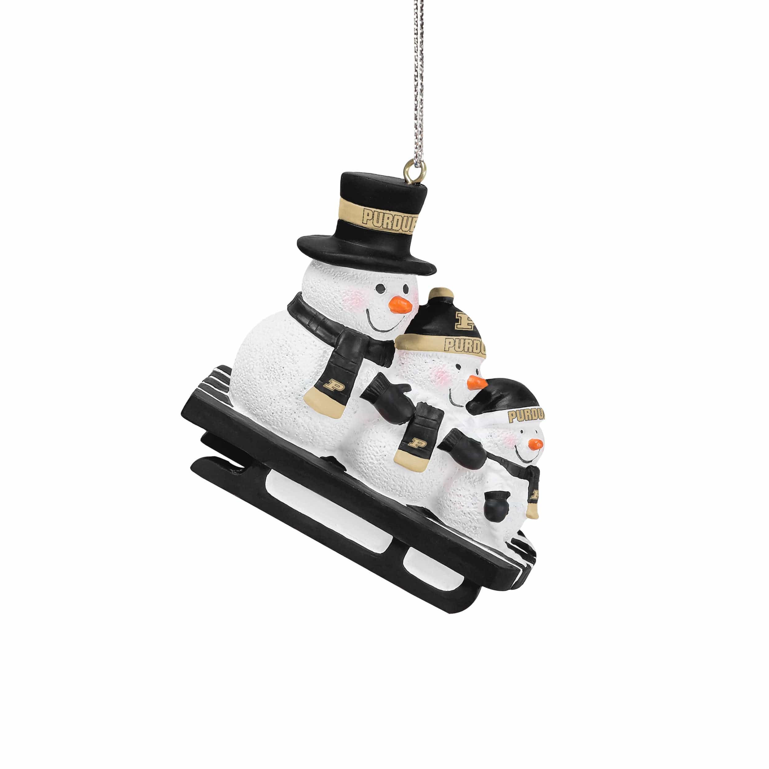 Purdue Boilermakers NCAA Sledding Snowmen Ornament - Image 2