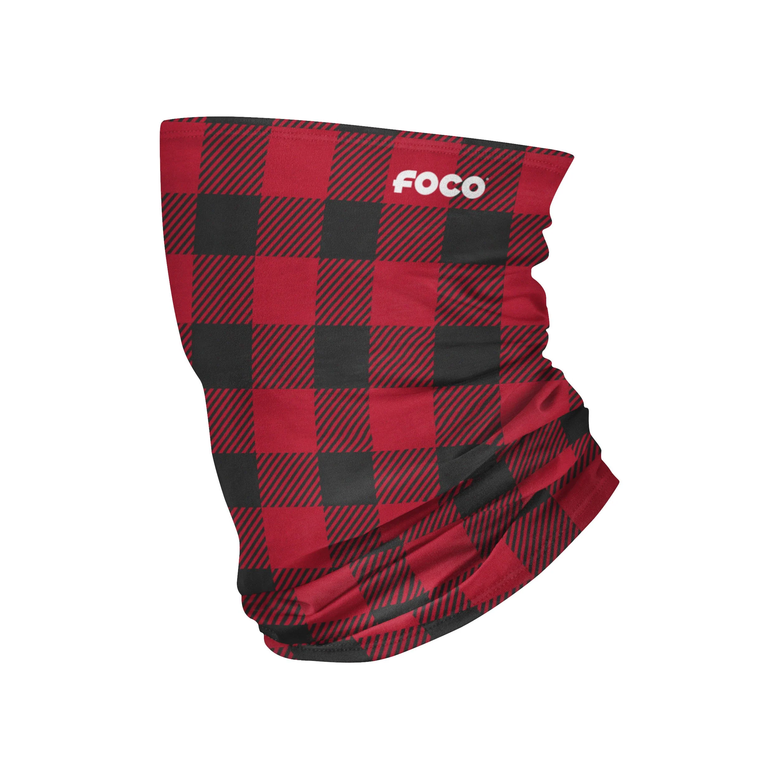 Red Plaid Polyfleece Gaiter Scarf