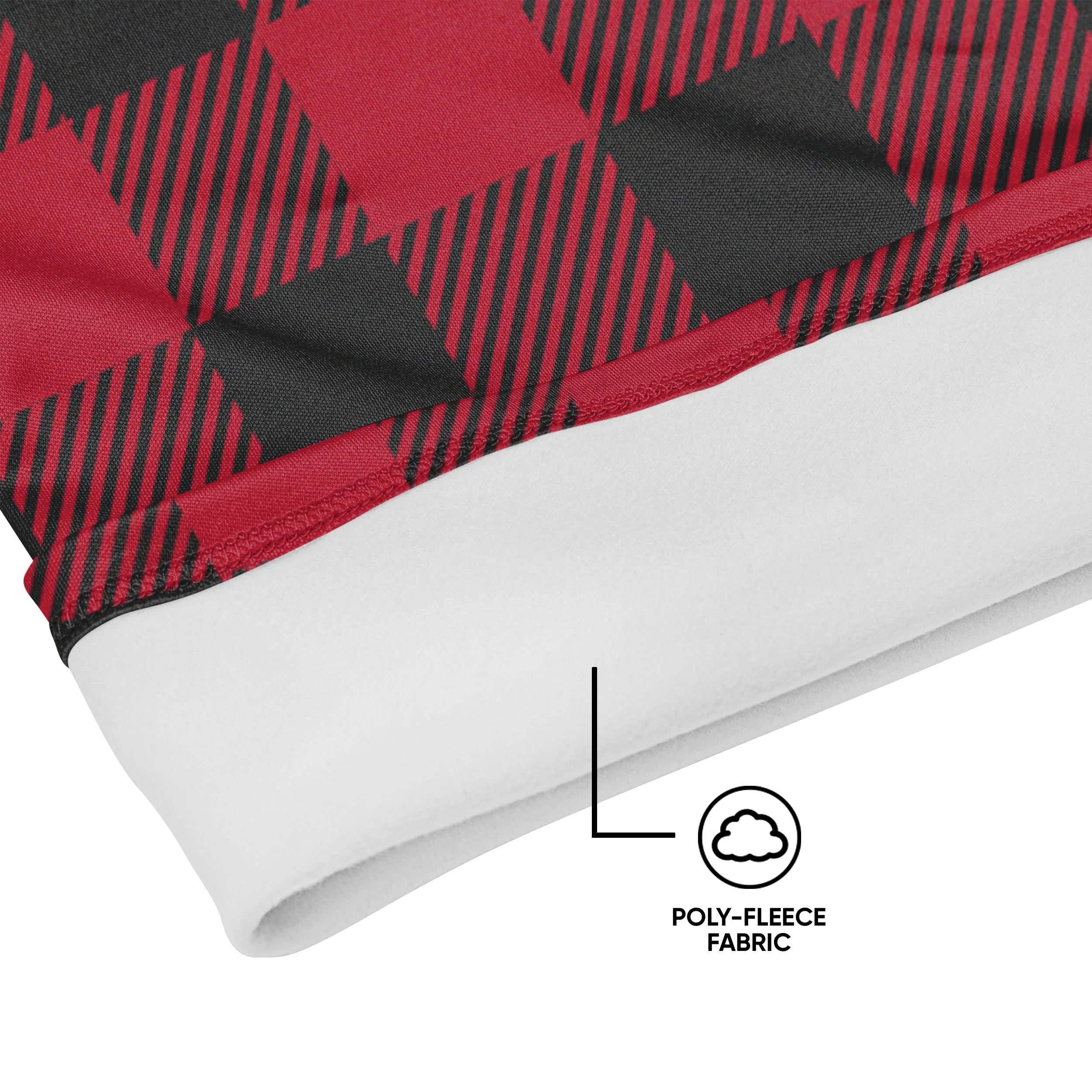 Red Plaid Polyfleece Gaiter Scarf - Image 3