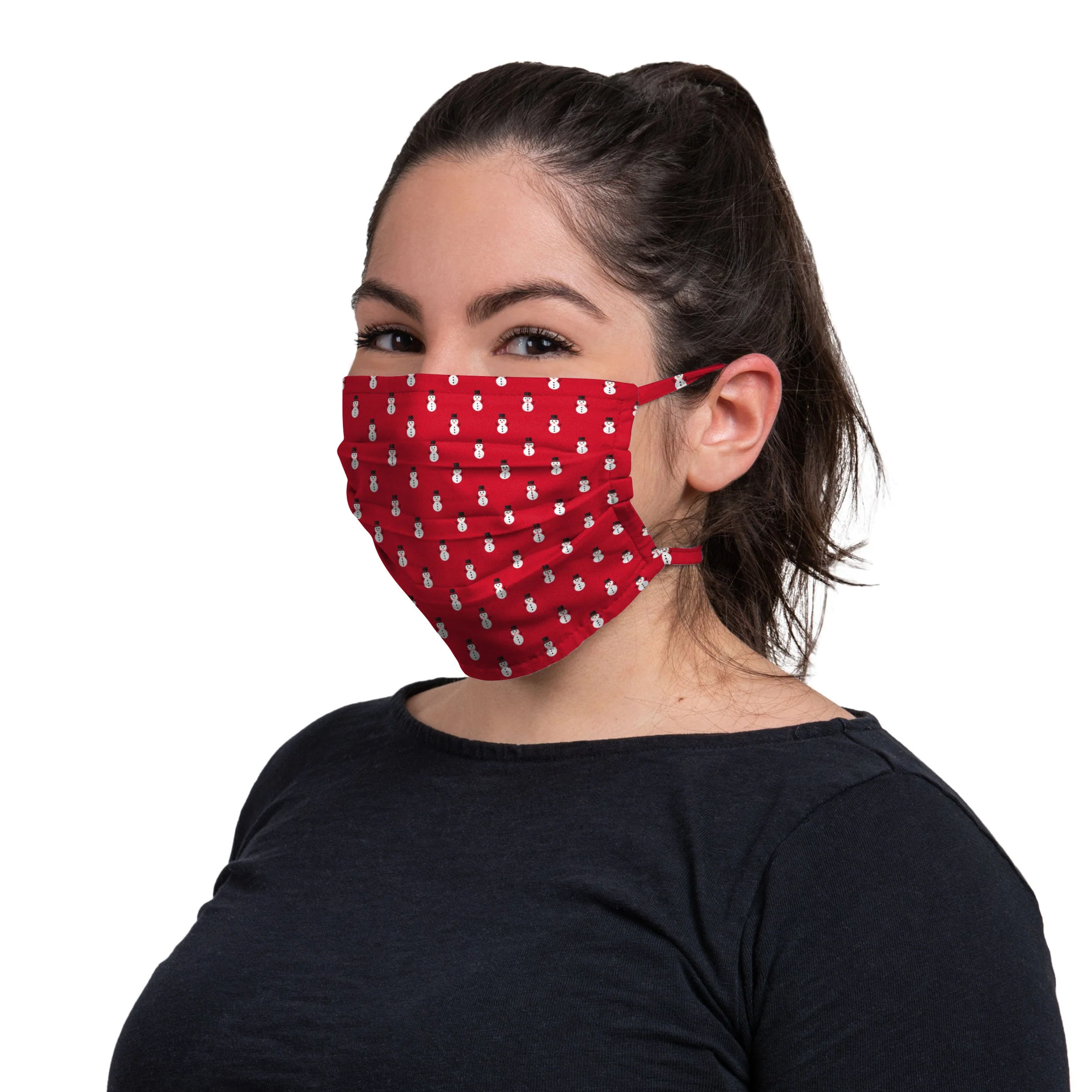 Repeat Snowman Tie-Back Face Cover - Image 3