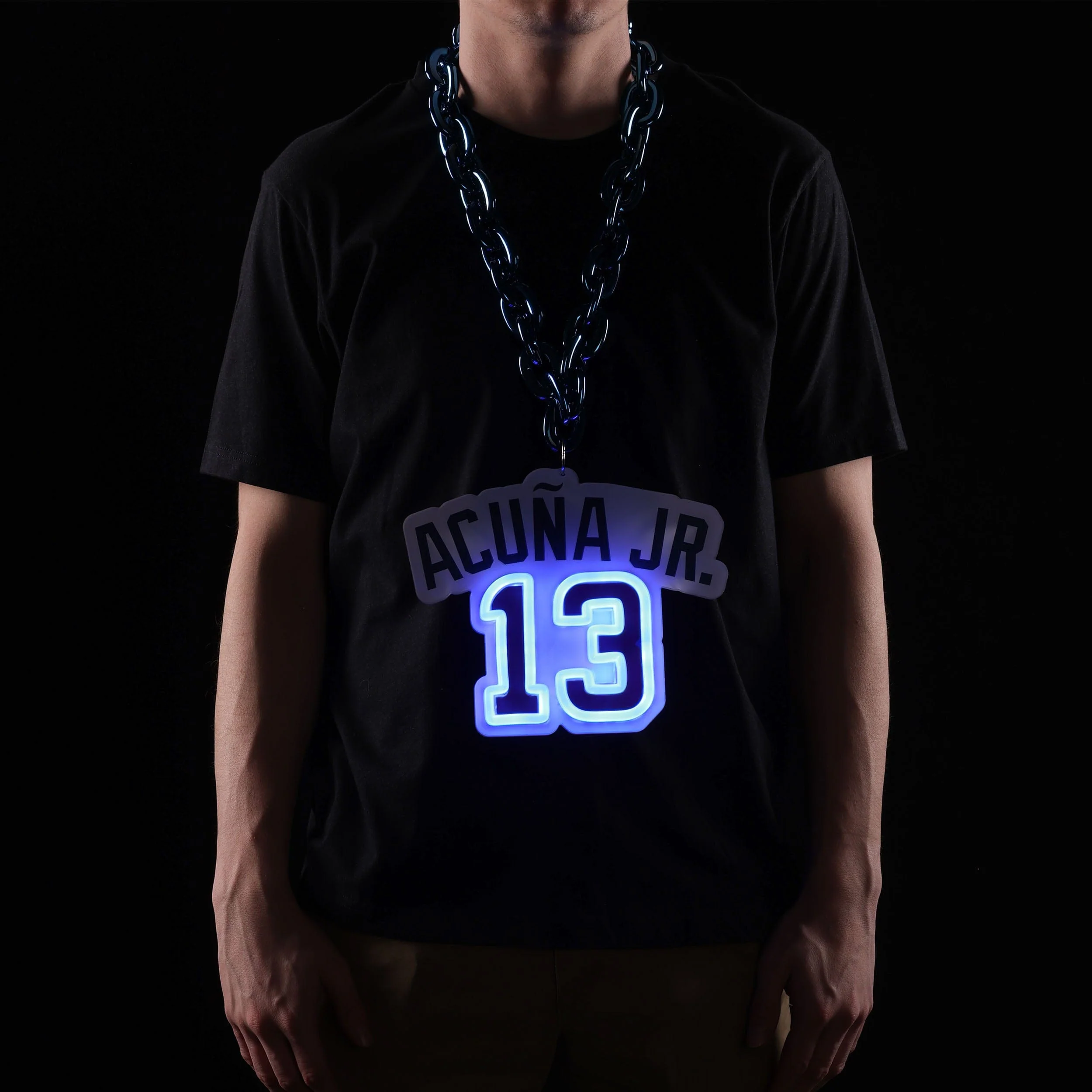 Ronald Acuna Jr Atlanta Braves MLB Neon Light Up Big Logo Player Chain - Image 3