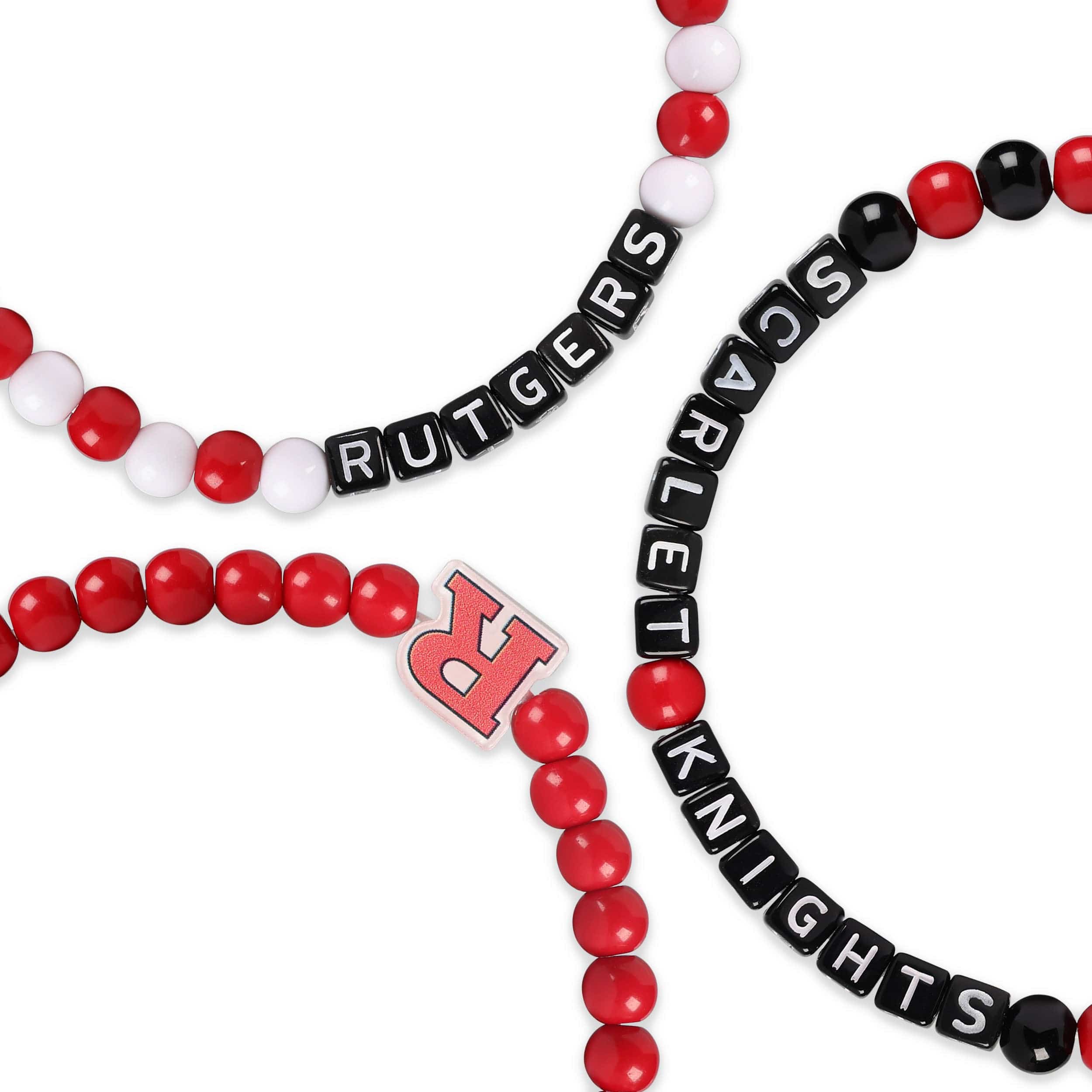 Rutgers Scarlet Knights NCAA 3 Pack Beaded Friendship Bracelet - Image 2