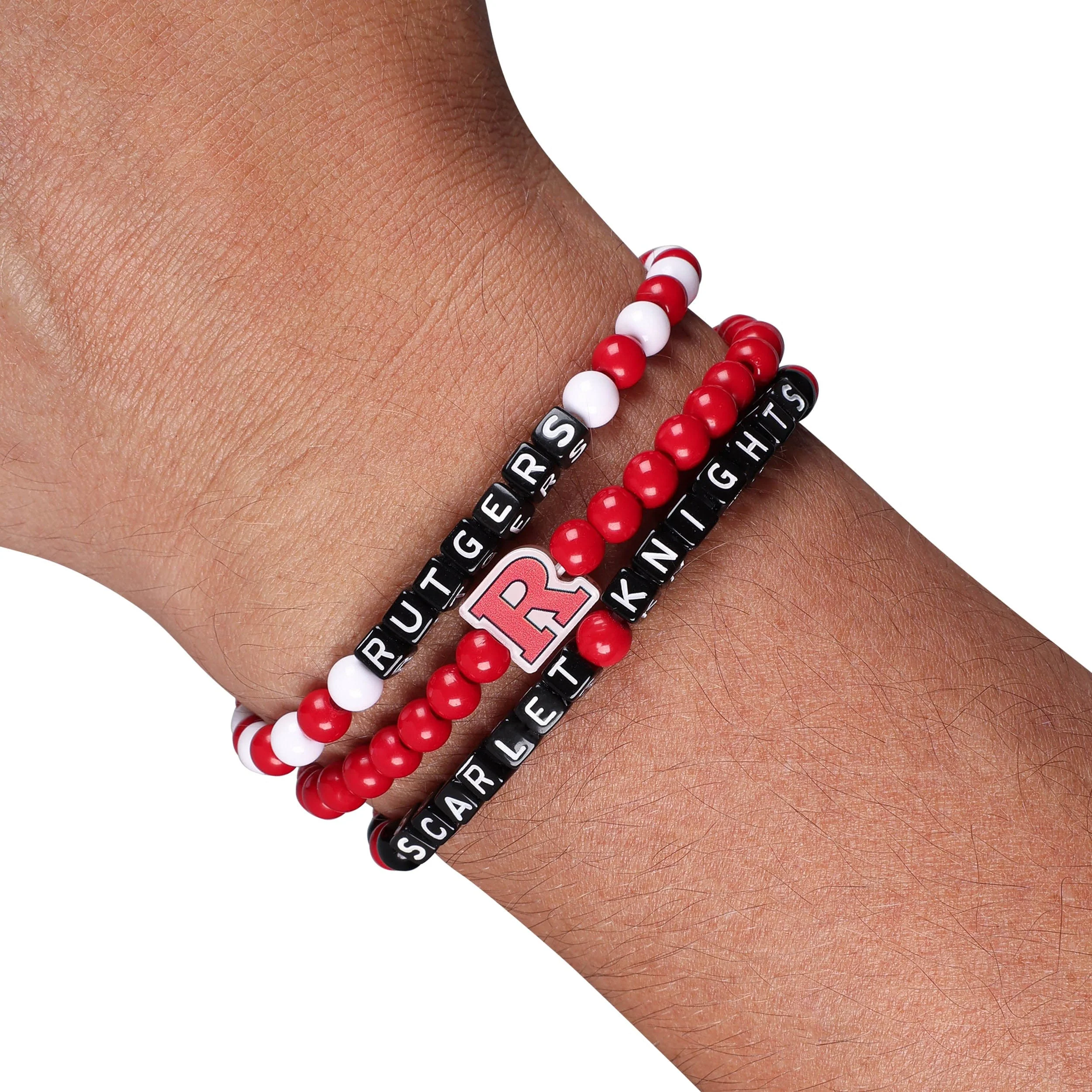 Rutgers Scarlet Knights NCAA 3 Pack Beaded Friendship Bracelet - Image 4