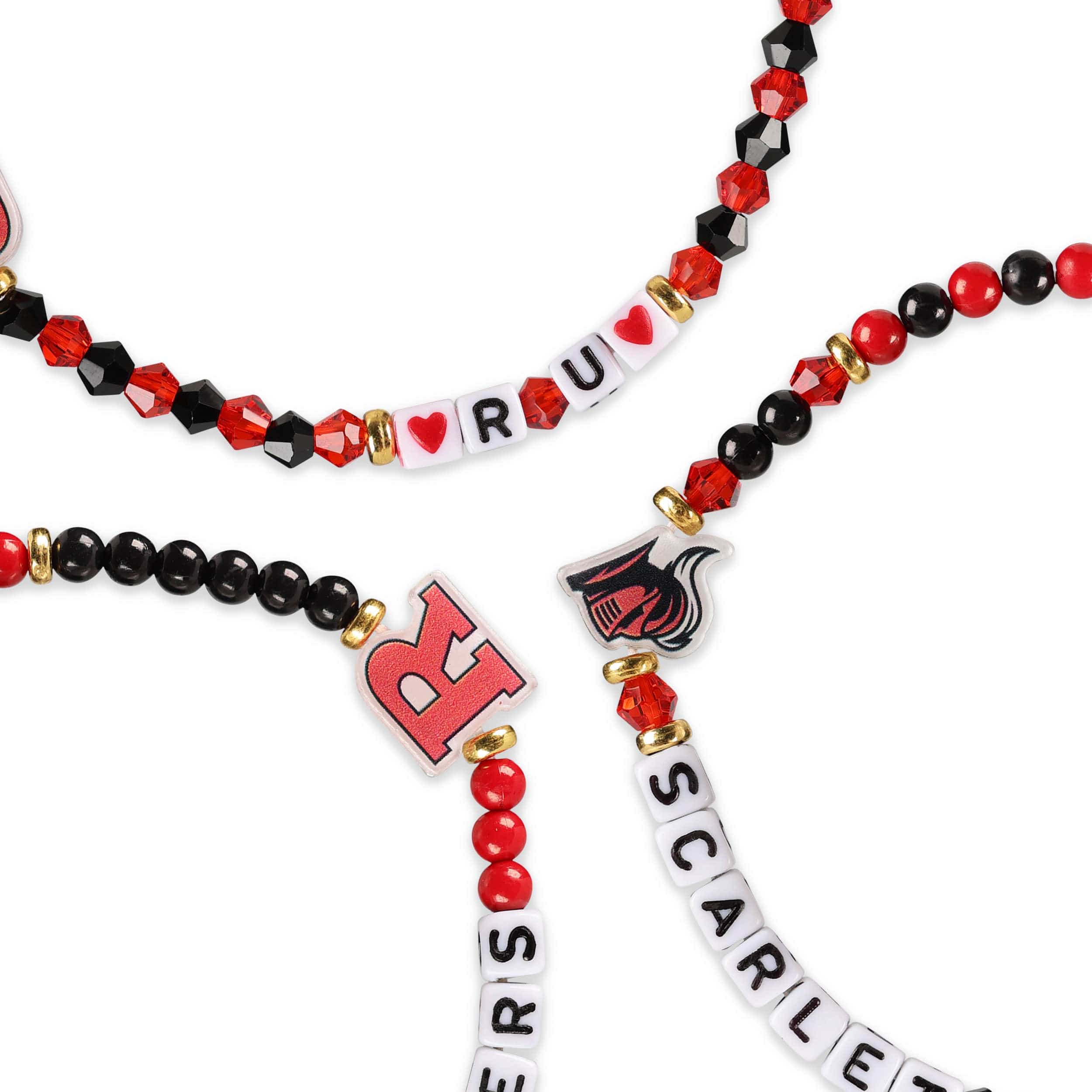 Rutgers Scarlet Knights NCAA 3 Pack Friendship Bracelet - Image 2