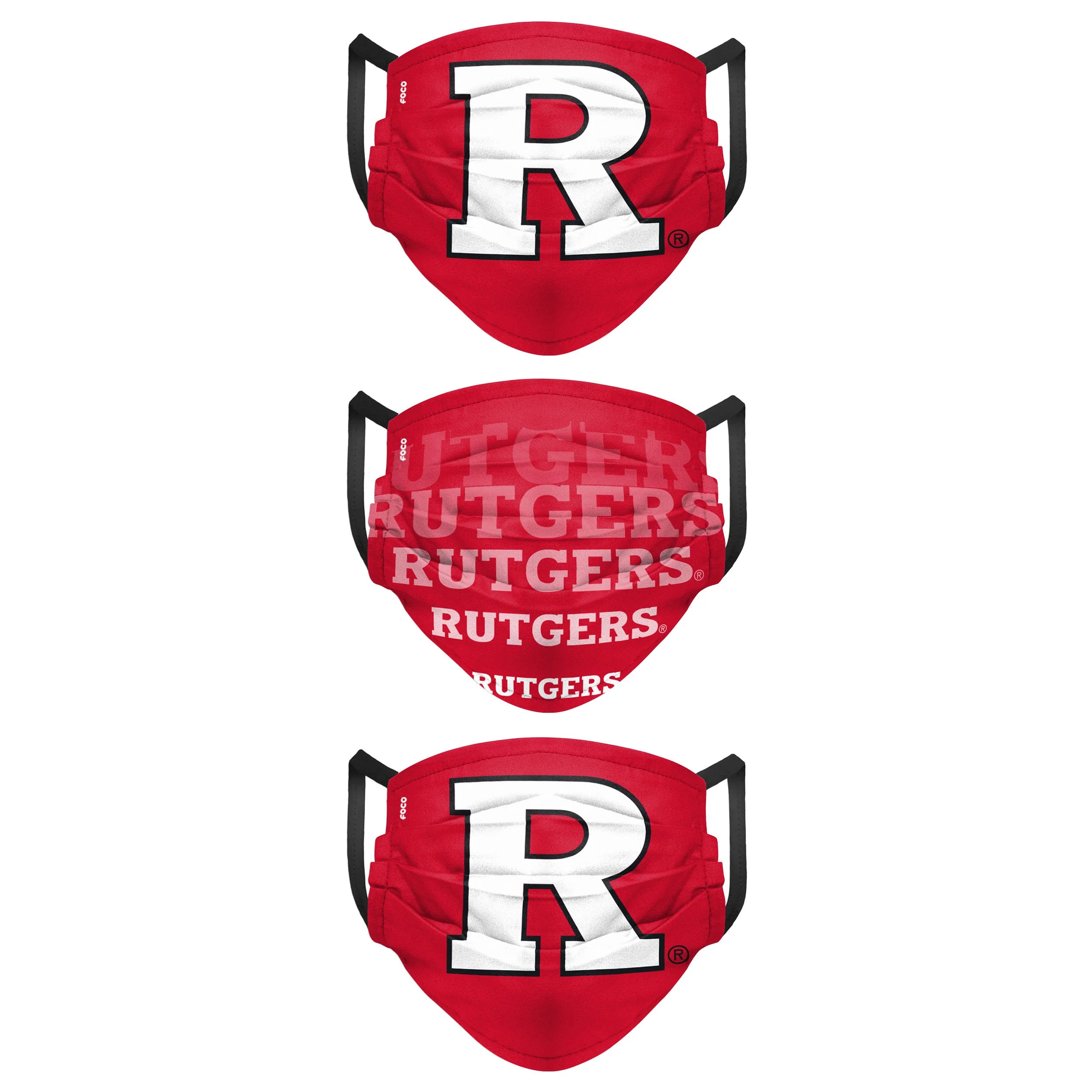 Rutgers Scarlet Knights NCAA Mens Matchday 3 Pack Face Cover - Image 2