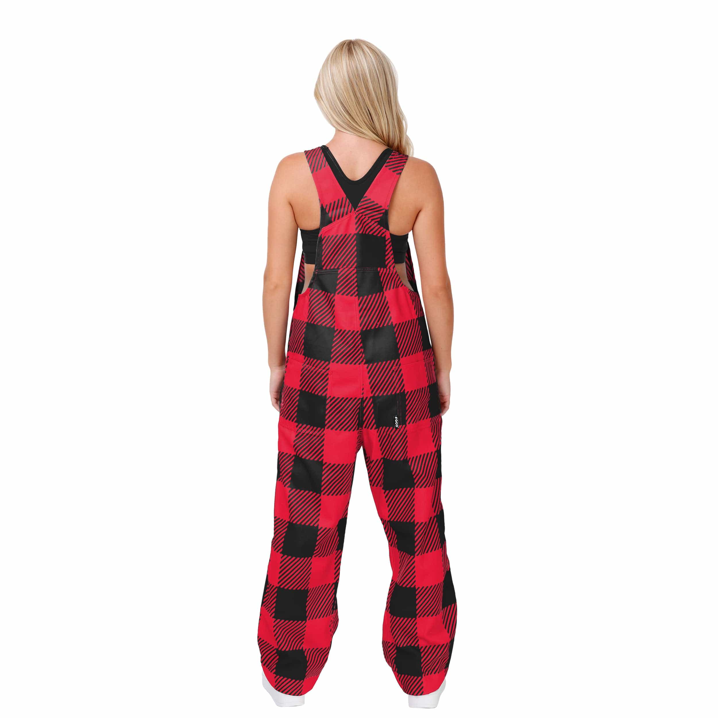 Rutgers Scarlet Knights NCAA Womens Plaid Bib Overalls - Image 2