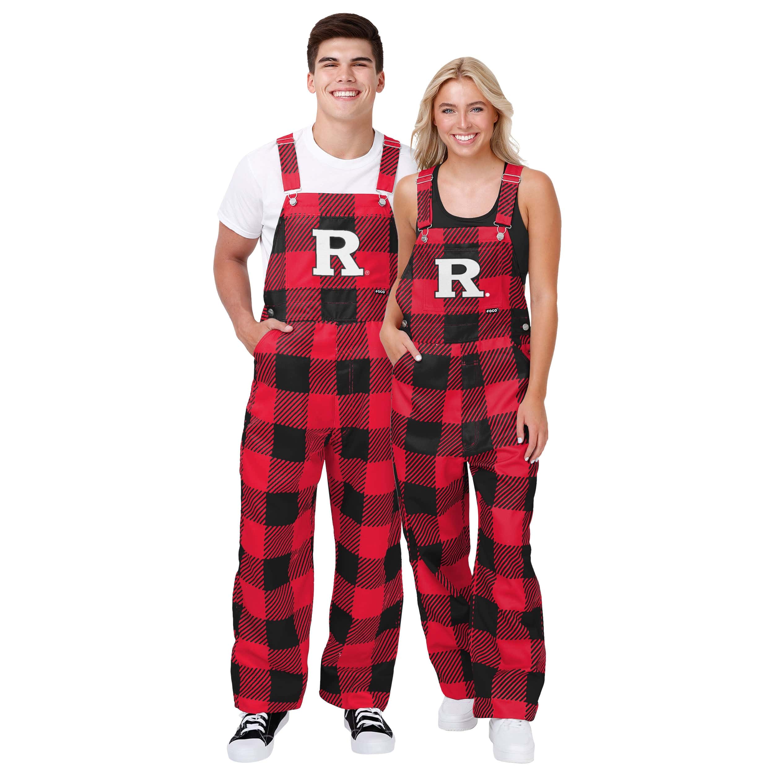 Rutgers Scarlet Knights NCAA Womens Plaid Bib Overalls - Image 3